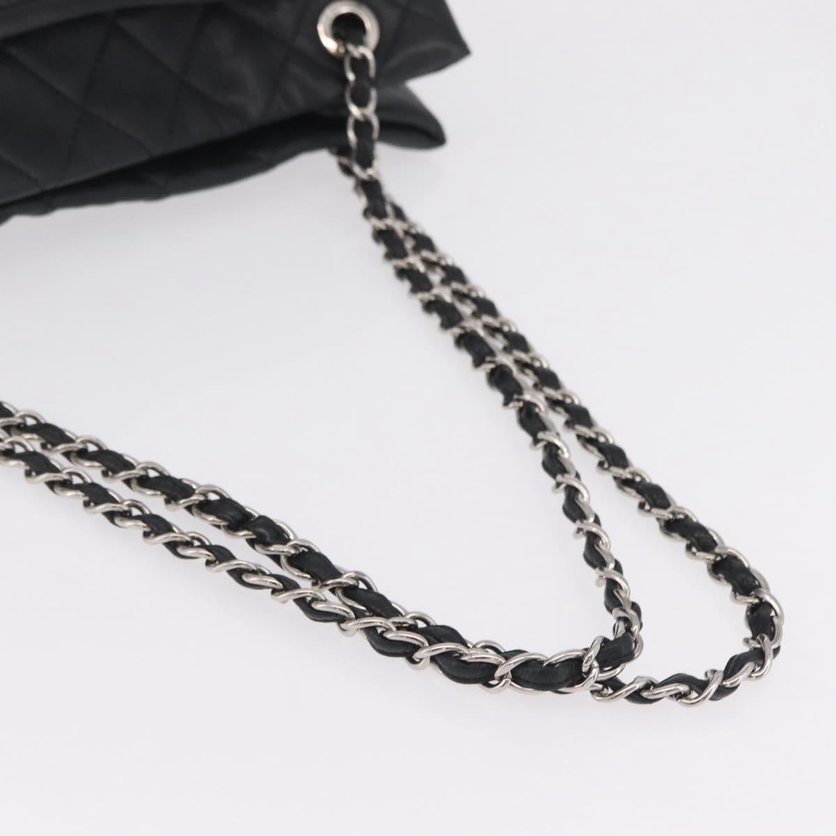 CHANEL Matelasse Chain Tote Bag Caviar Skin Black Silver CC Auth ep16557SAM