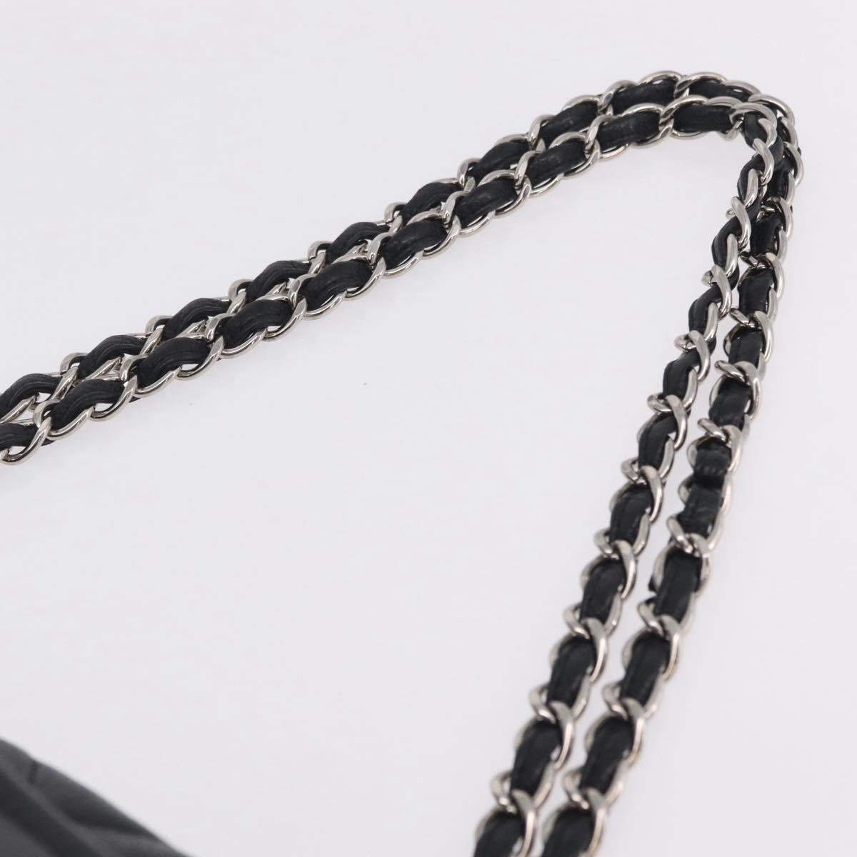 CHANEL Matelasse Chain Tote Bag Caviar Skin Black Silver CC Auth ep16557SAM