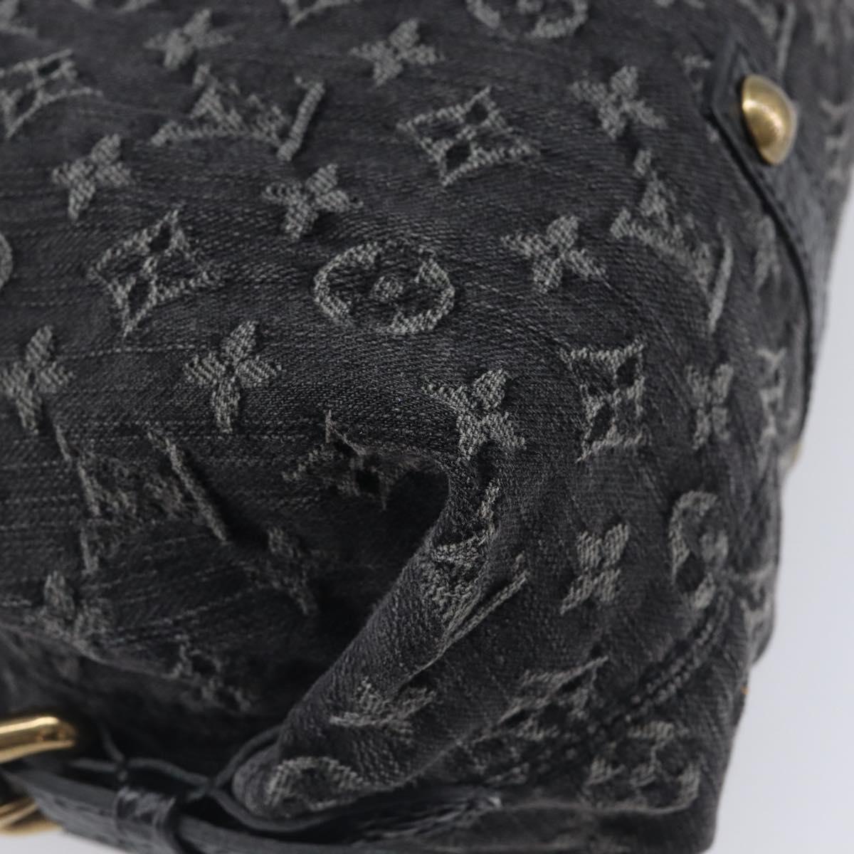 LOUIS VUITTON Monogram Denim Neo Cabby MM Hand Bag Black M95351 LV Auth ep16576A
