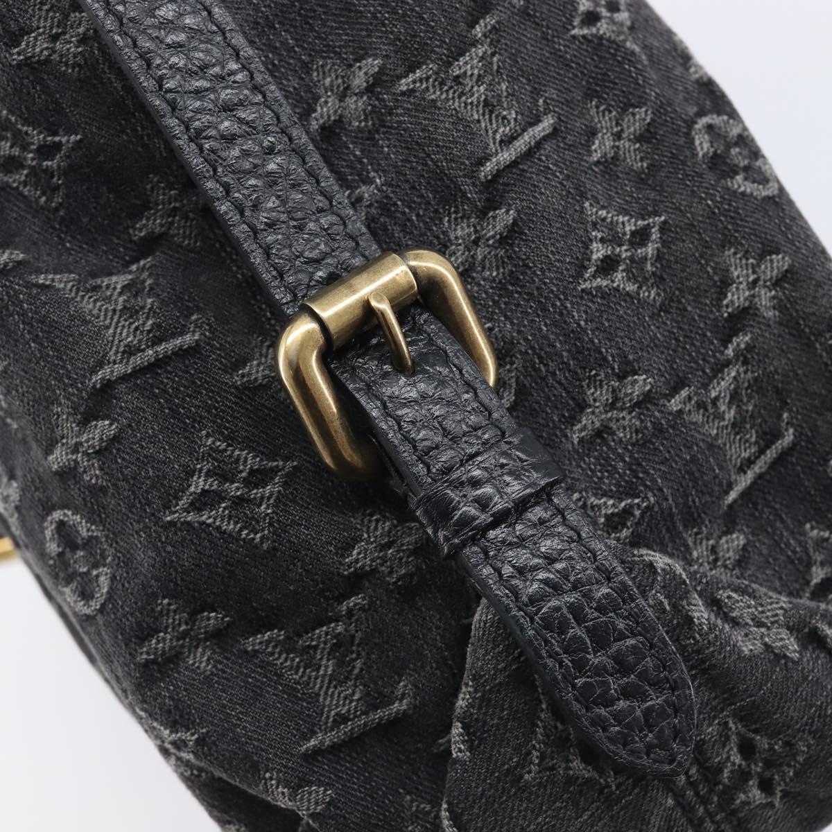 LOUIS VUITTON Monogram Denim Neo Cabby MM Hand Bag Black M95351 LV Auth ep16576A