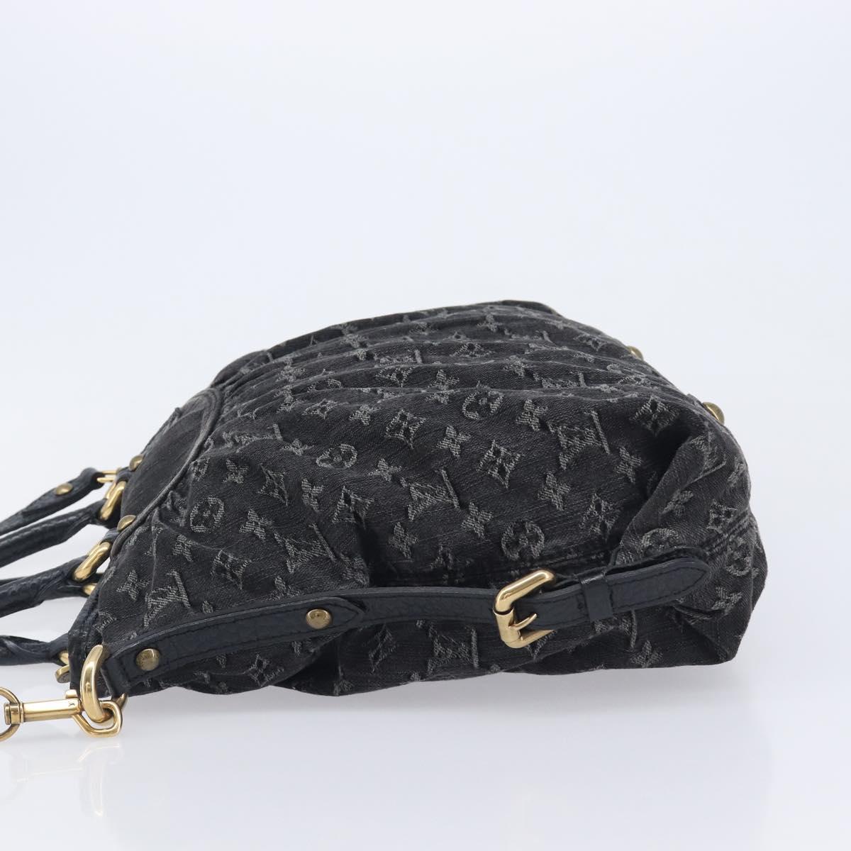 LOUIS VUITTON Monogram Denim Neo Cabby MM Hand Bag Black M95351 LV Auth ep16576A