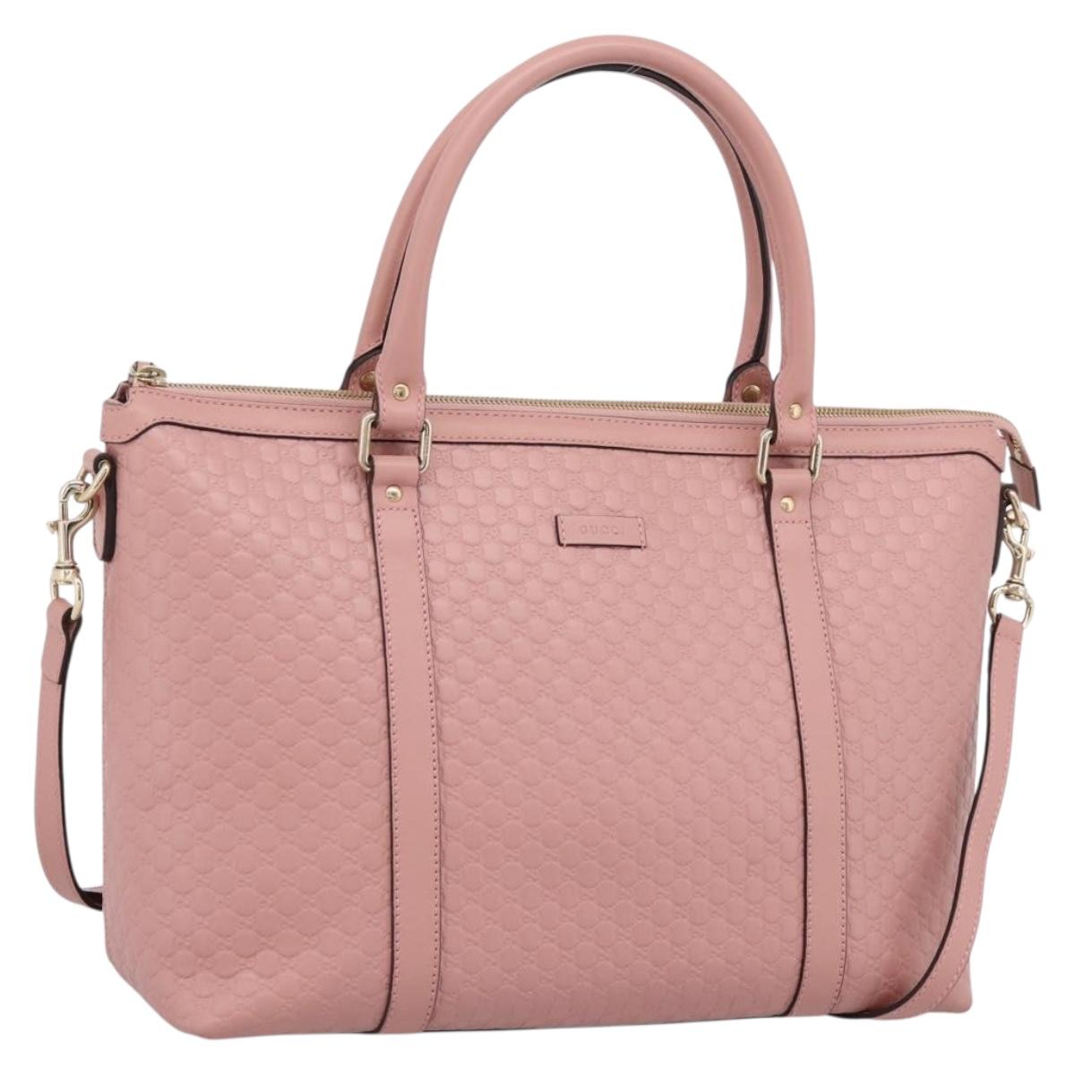 GUCCI Micro Guccissima Tote Bag Leather 2way Outlet Pink 449655 Auth ep16589V