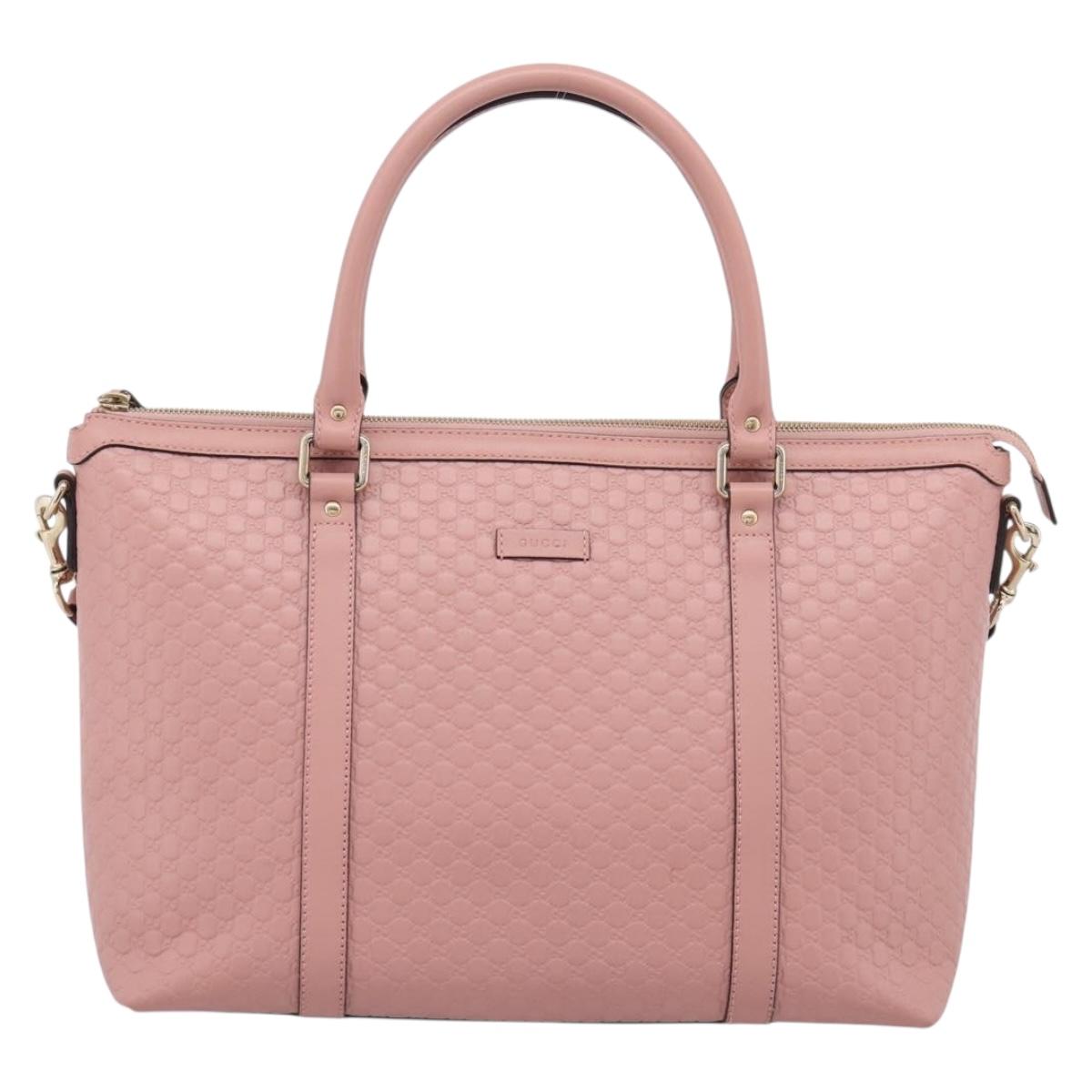 GUCCI Micro Guccissima Tote Bag Leather 2way Outlet Pink 449655 Auth ep16589V