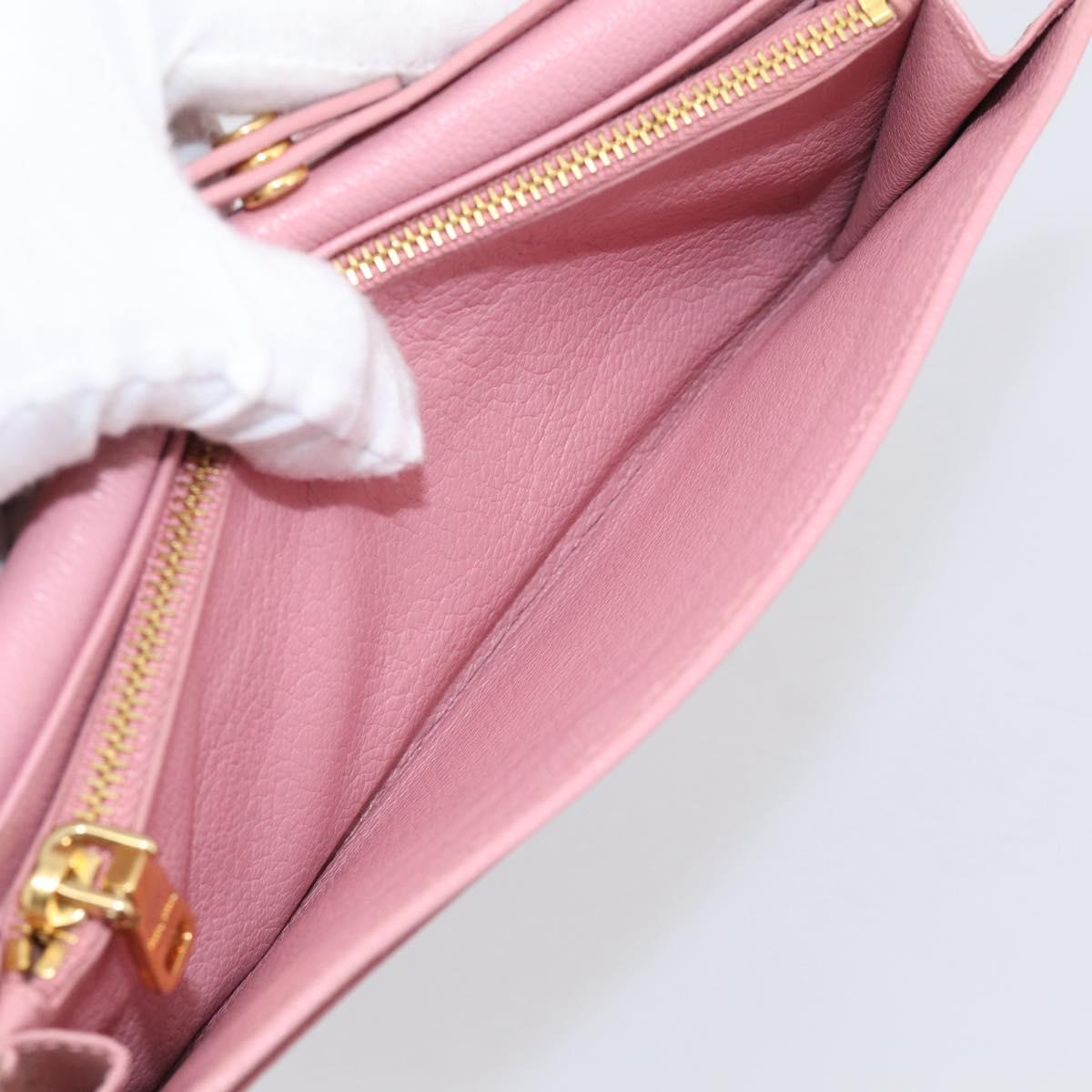 Miu Miu Chain Shoulder Wallet Leather Pink Gold Tone Auth ep16592V