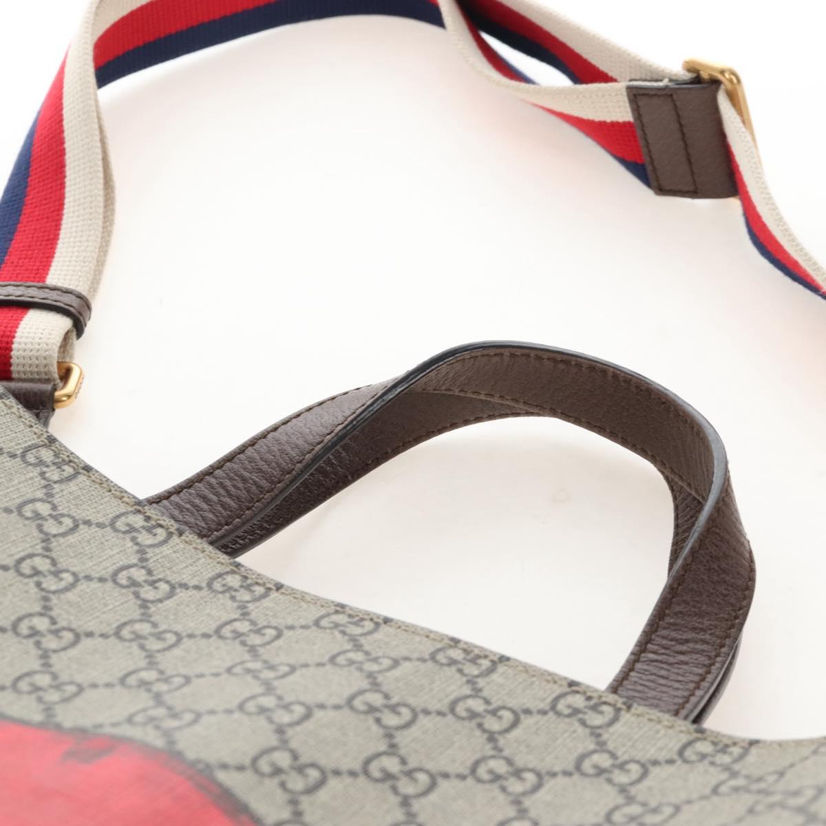 GUCCI GG Supreme Tote Bag PVC 2way Beige Red 450950 Auth ep16594A