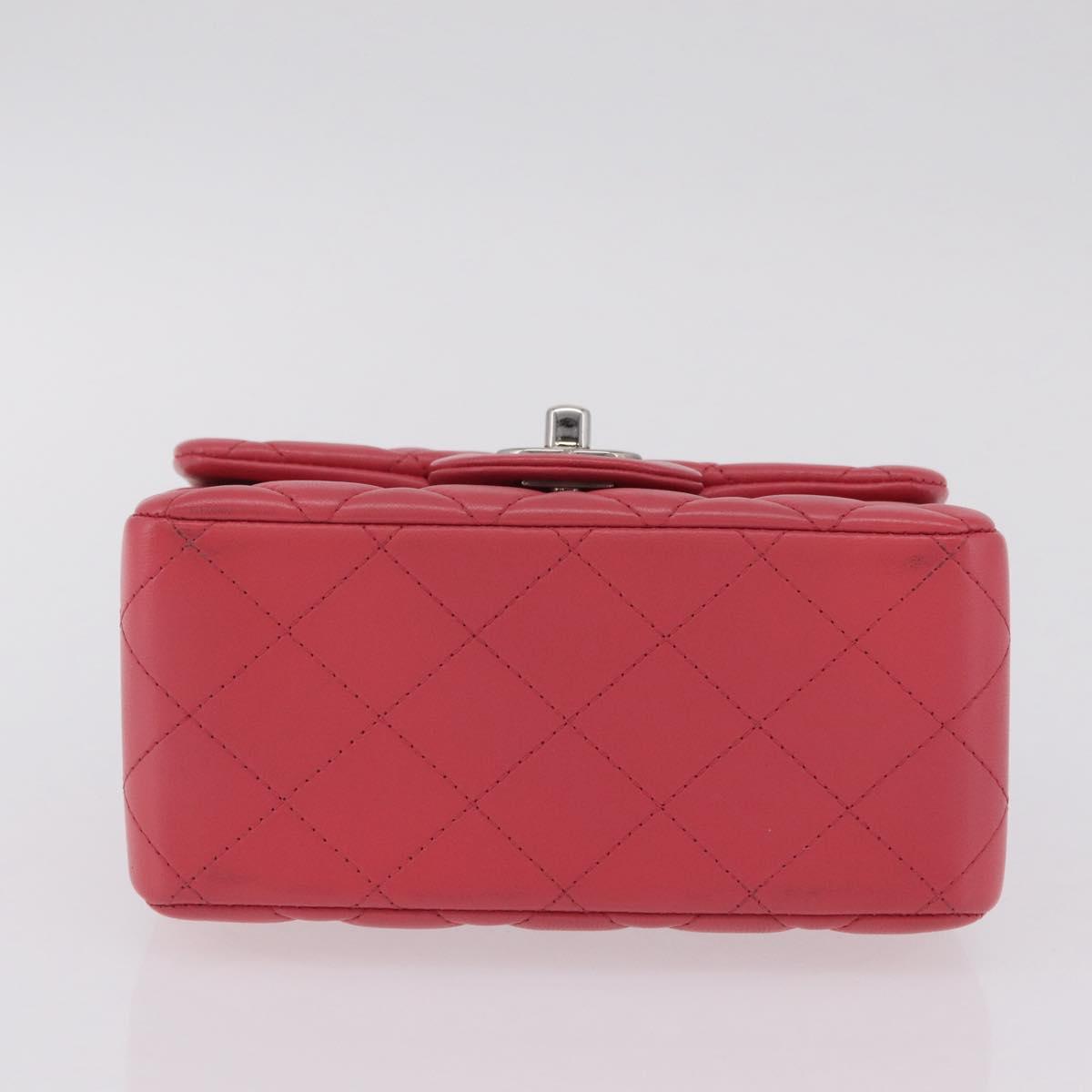 CHANEL Mini Matelasse 17 Chain Shoulder Bag Lamb Skin Pink Auth ep16597SAM