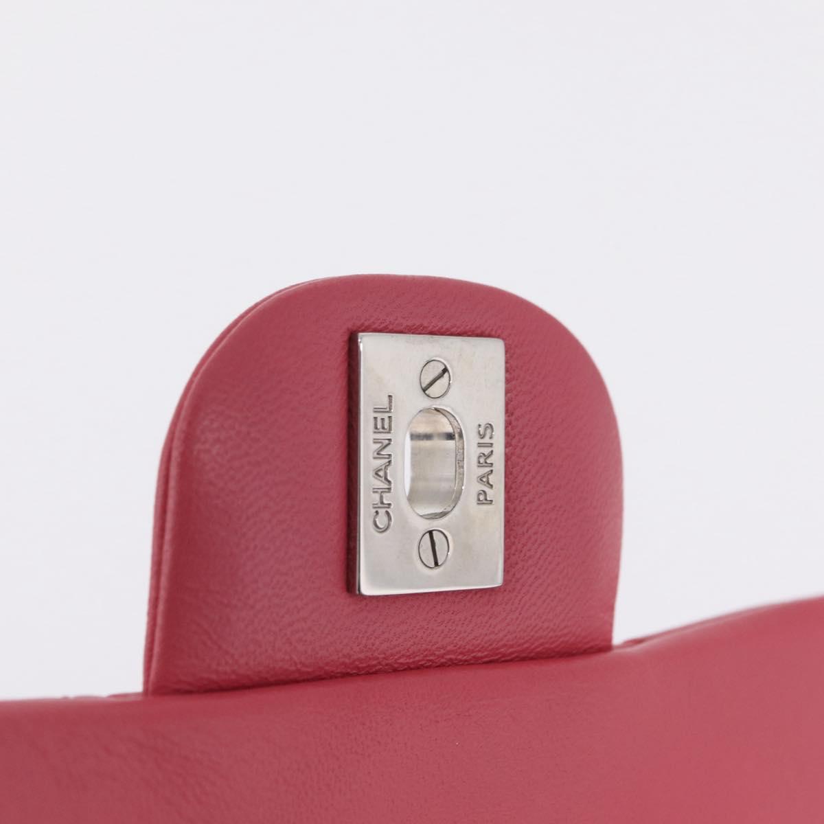 CHANEL Mini Matelasse 17 Chain Shoulder Bag Lamb Skin Pink Auth ep16597SAM