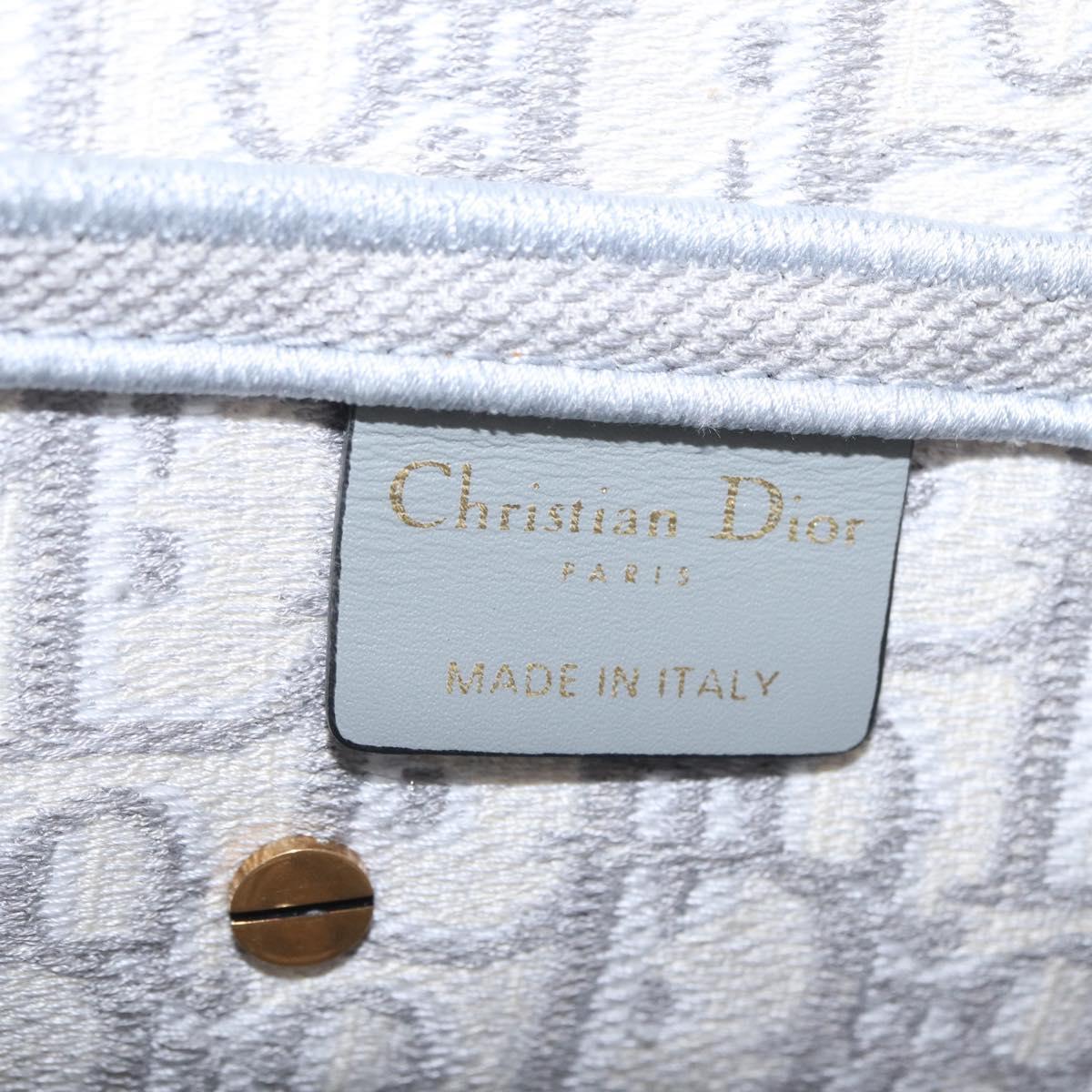 Christian Dior Oblique Saddle Shoulder Bag Canvas Gray Gold Tone Auth ep16633SAM