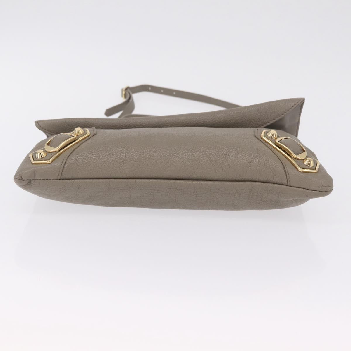 Balenciaga Classic Envelope Shoulder Bag Leather Beige Gold 390167 Auth ep16634M