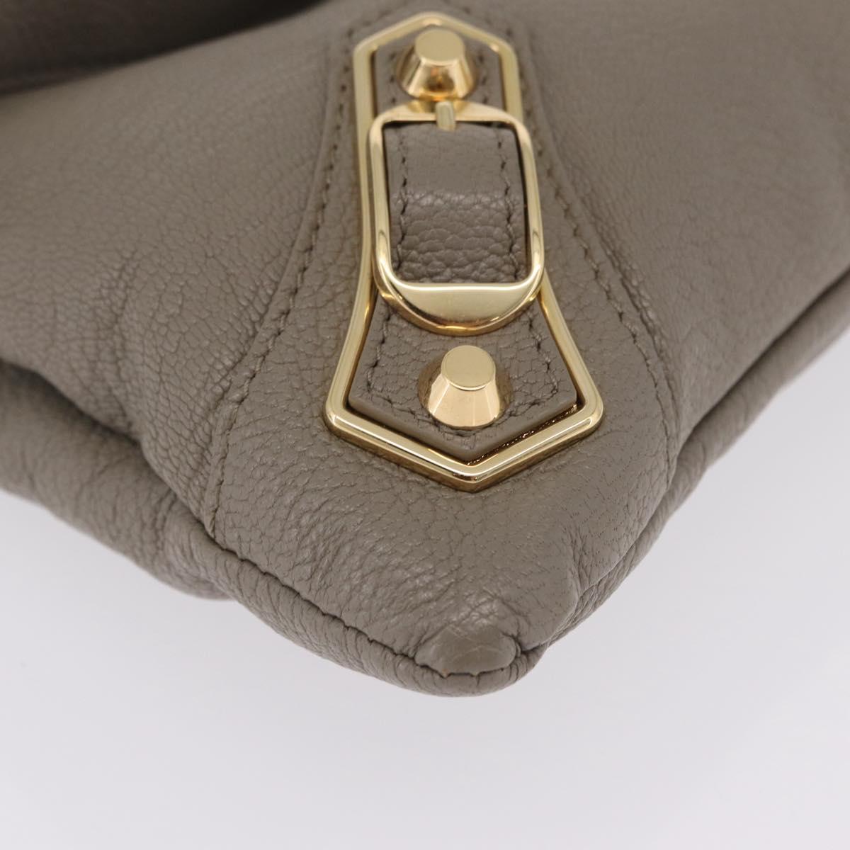 Balenciaga Classic Envelope Shoulder Bag Leather Beige Gold 390167 Auth ep16634M