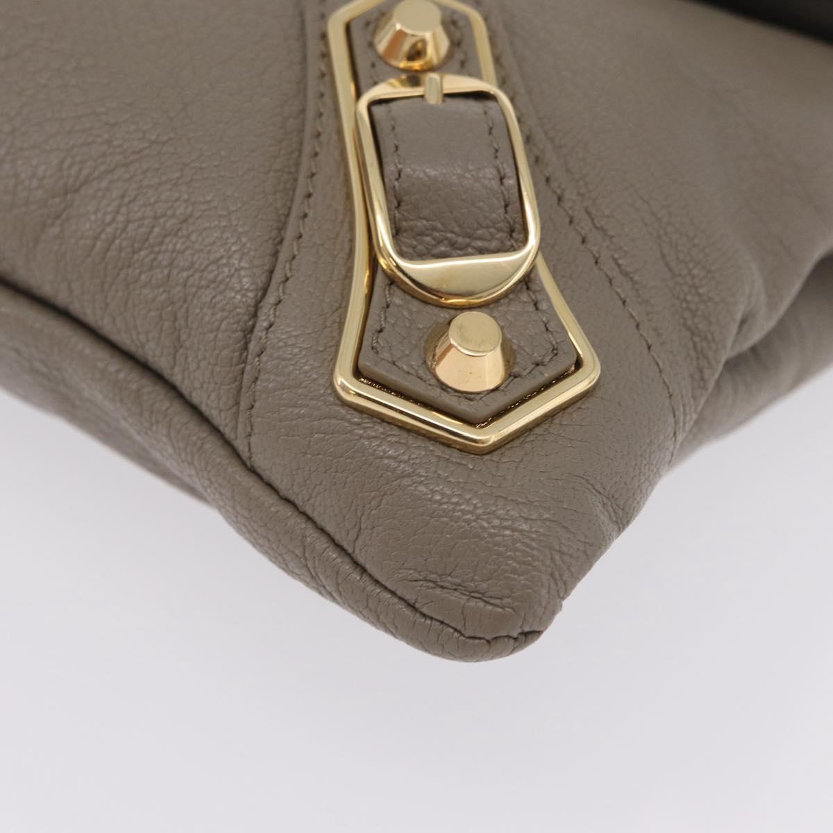 Balenciaga Classic Envelope Shoulder Bag Leather Beige Gold 390167 Auth ep16634M