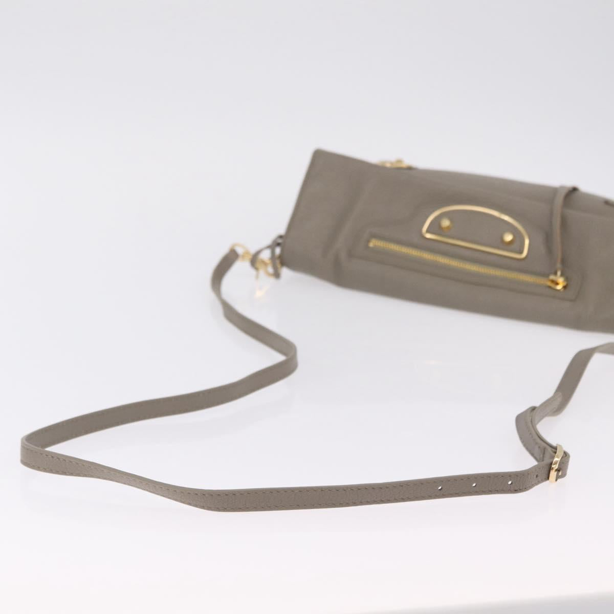 Balenciaga Classic Envelope Shoulder Bag Leather Beige Gold 390167 Auth ep16634M