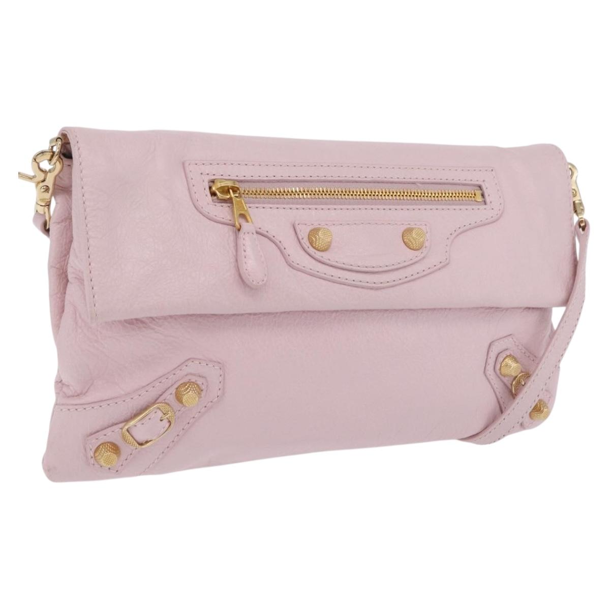 Balenciaga Giant Envelope Shoulder Bag Leather Pink Gold 327079 Auth ep16635M
