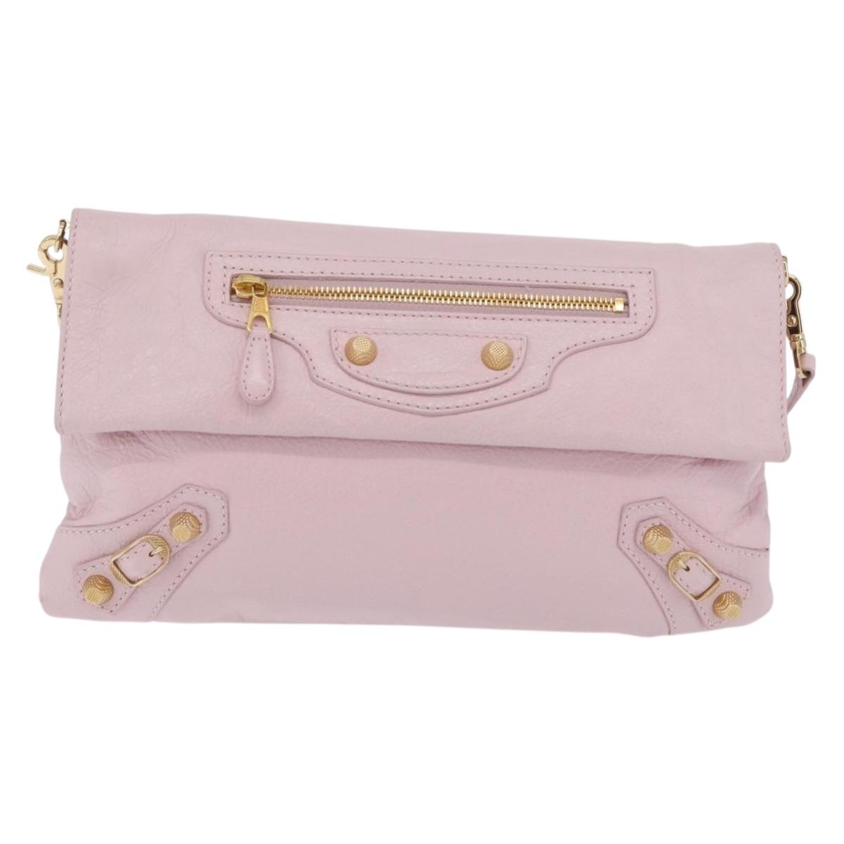 Balenciaga Giant Envelope Shoulder Bag Leather Pink Gold 327079 Auth ep16635M