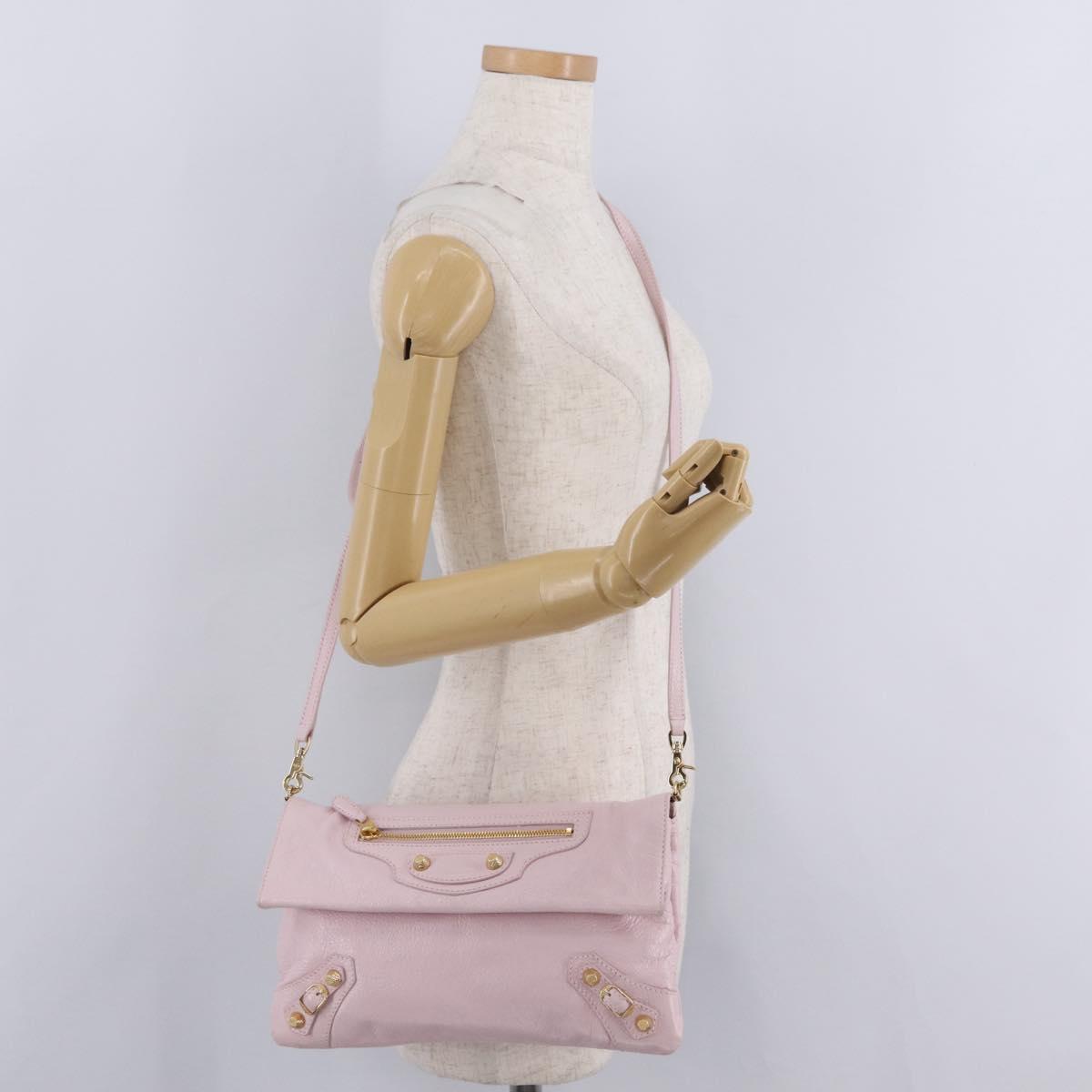 Balenciaga Giant Envelope Shoulder Bag Leather Pink Gold 327079 Auth ep16635M