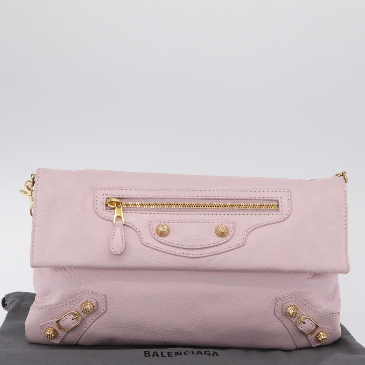 Balenciaga Giant Envelope Shoulder Bag Leather Pink Gold 327079 Auth ep16635M