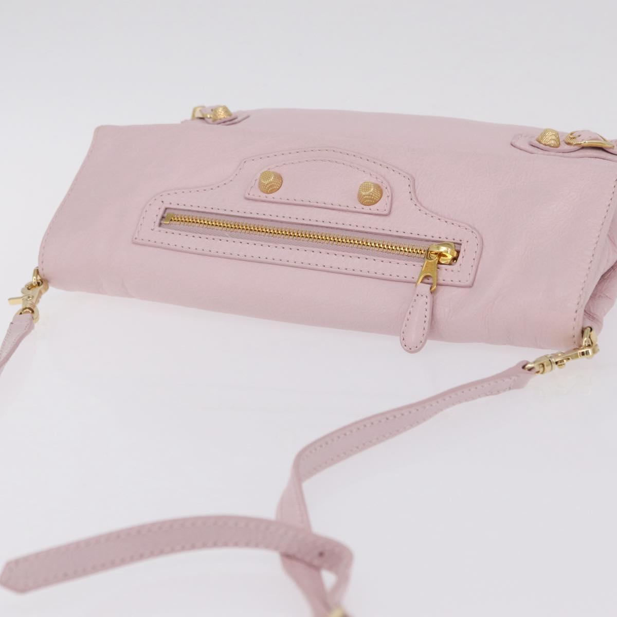Balenciaga Giant Envelope Shoulder Bag Leather Pink Gold 327079 Auth ep16635M
