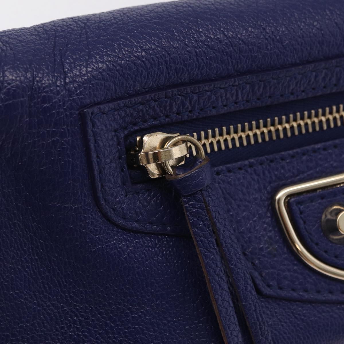 Balenciaga Classic Envelope Shoulder Bag Leather Blue 319376 Auth ep16636M