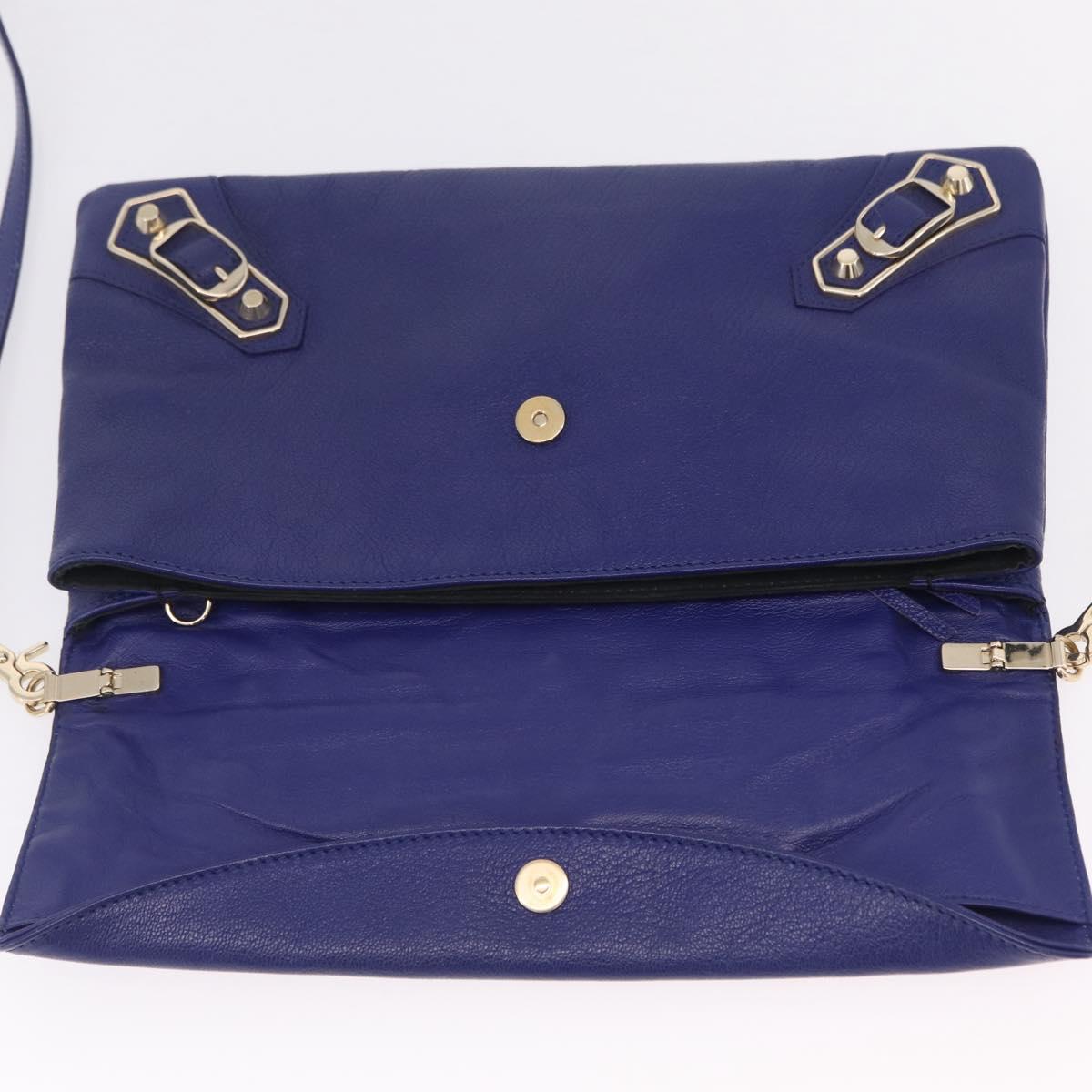 Balenciaga Classic Envelope Shoulder Bag Leather Blue 319376 Auth ep16636M