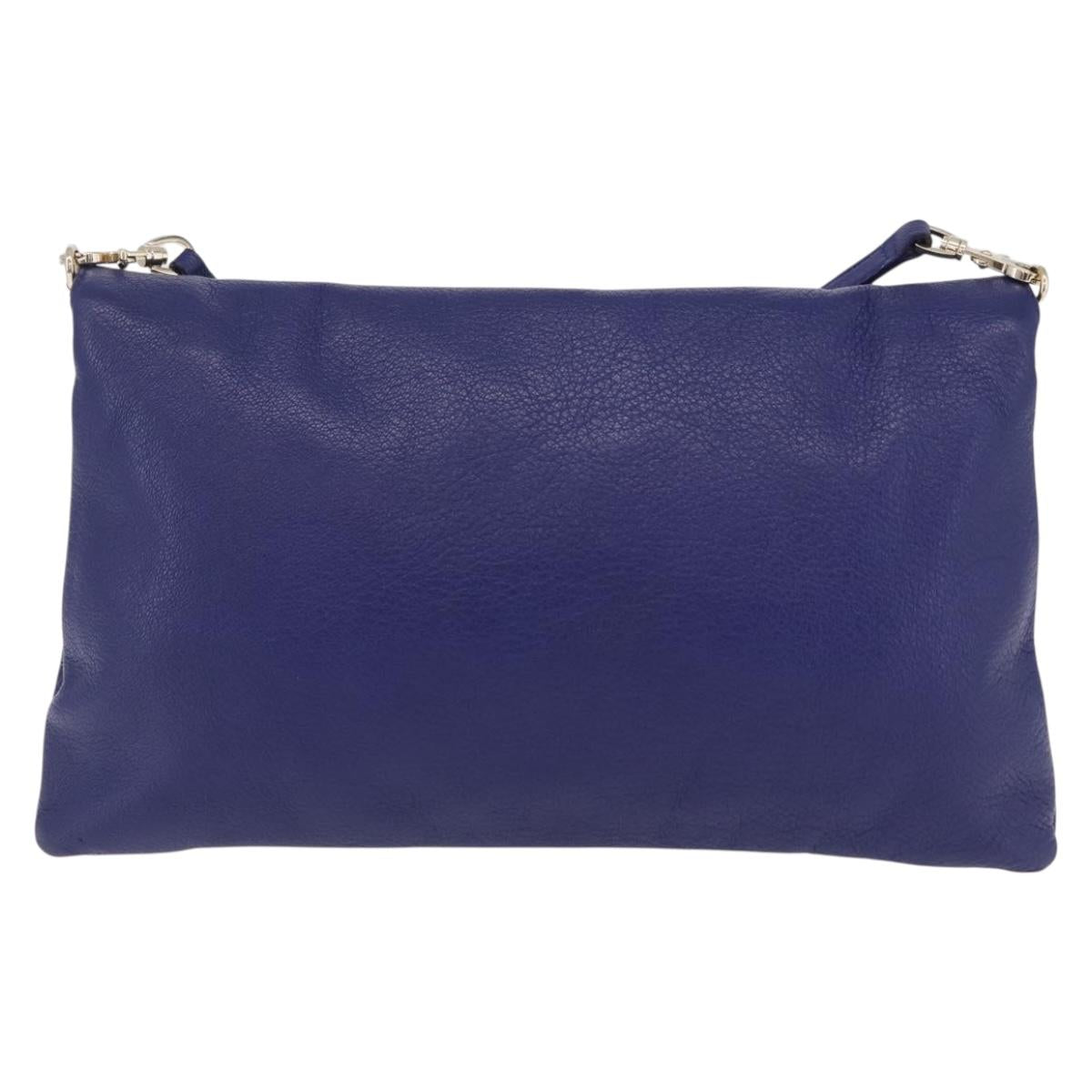 Balenciaga Classic Envelope Shoulder Bag Leather Blue 319376 Auth ep16636M