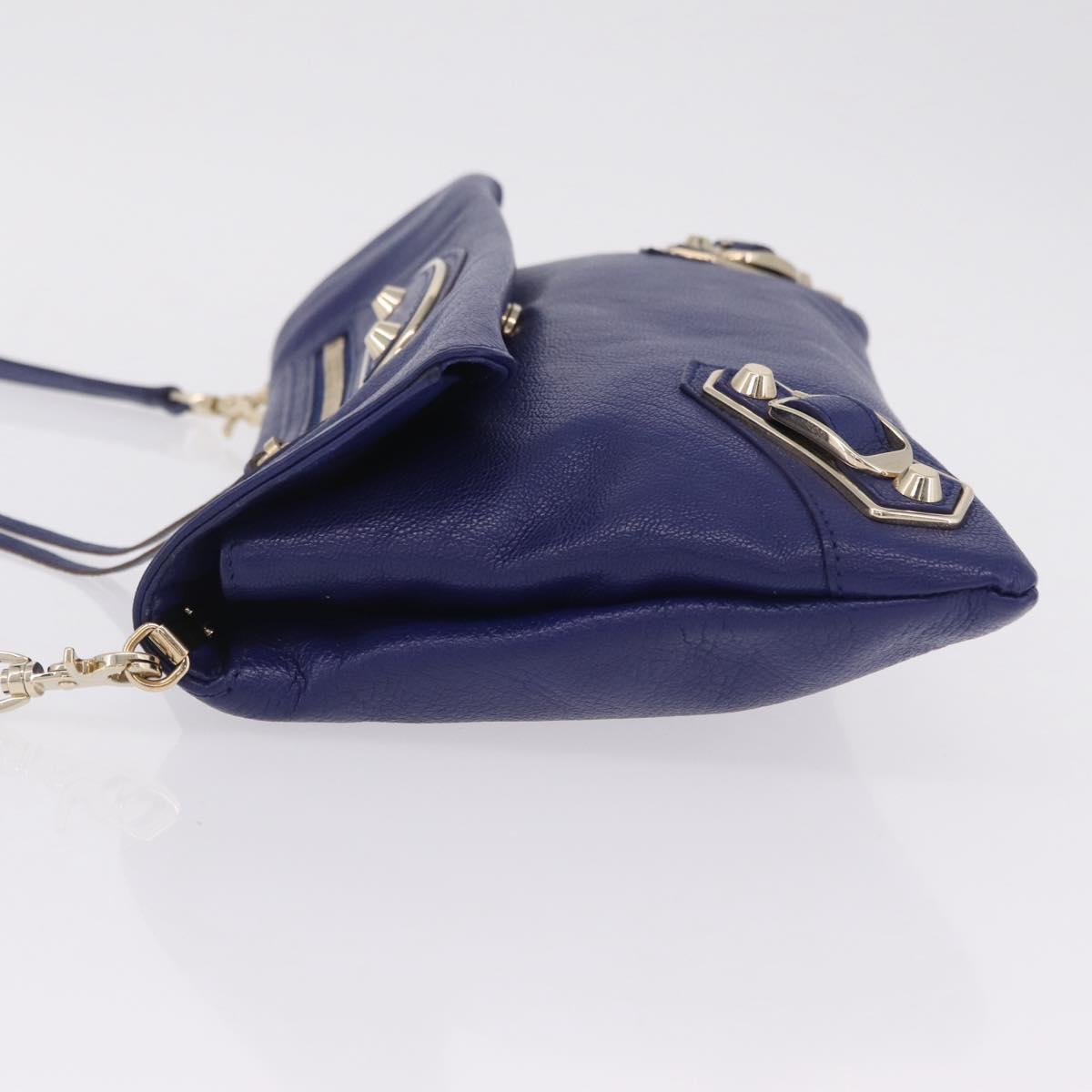 Balenciaga Classic Envelope Shoulder Bag Leather Blue 319376 Auth ep16636M