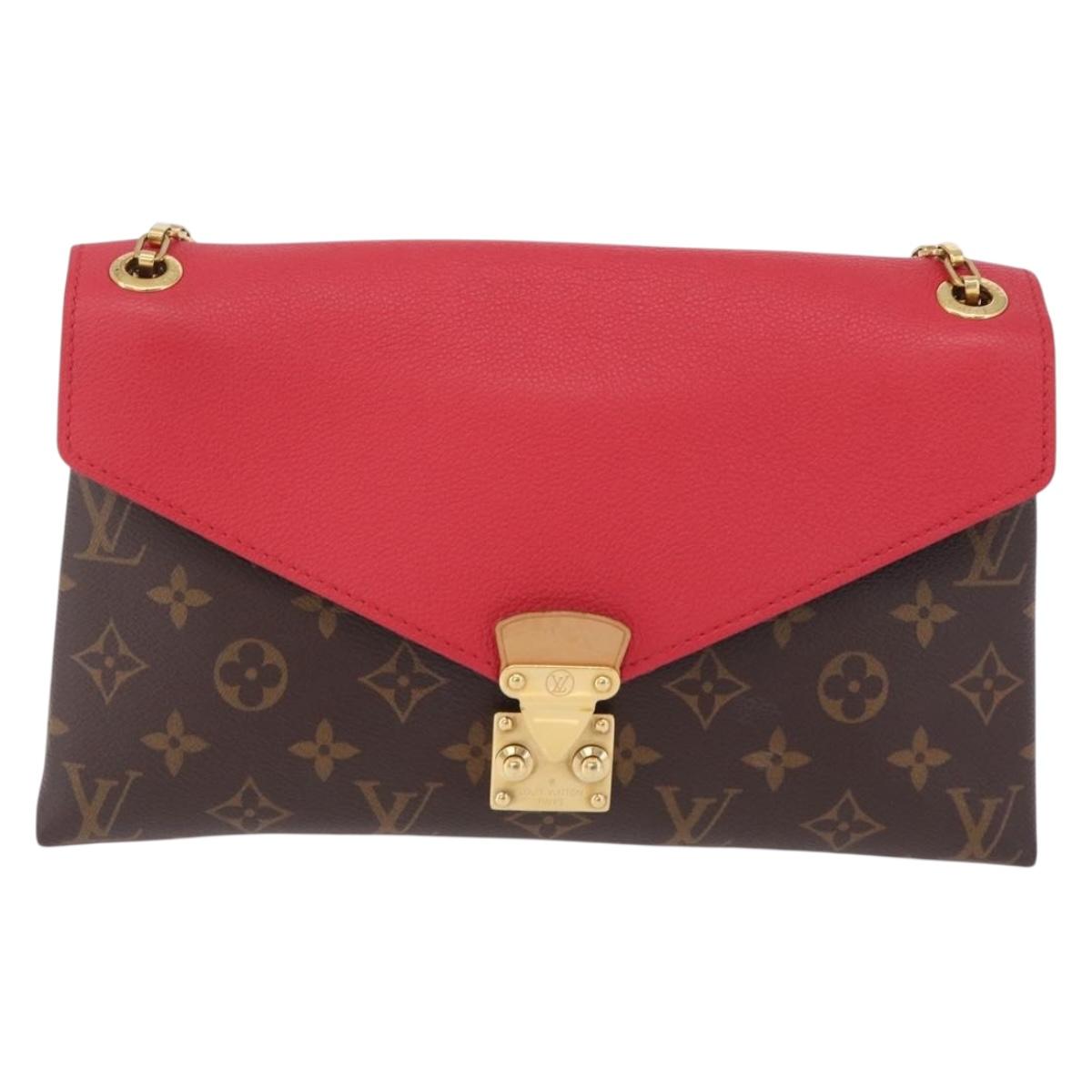 LOUIS VUITTON Monogram Palas Chain Shoulder Bag Red M41201 LV Auth ep16637V