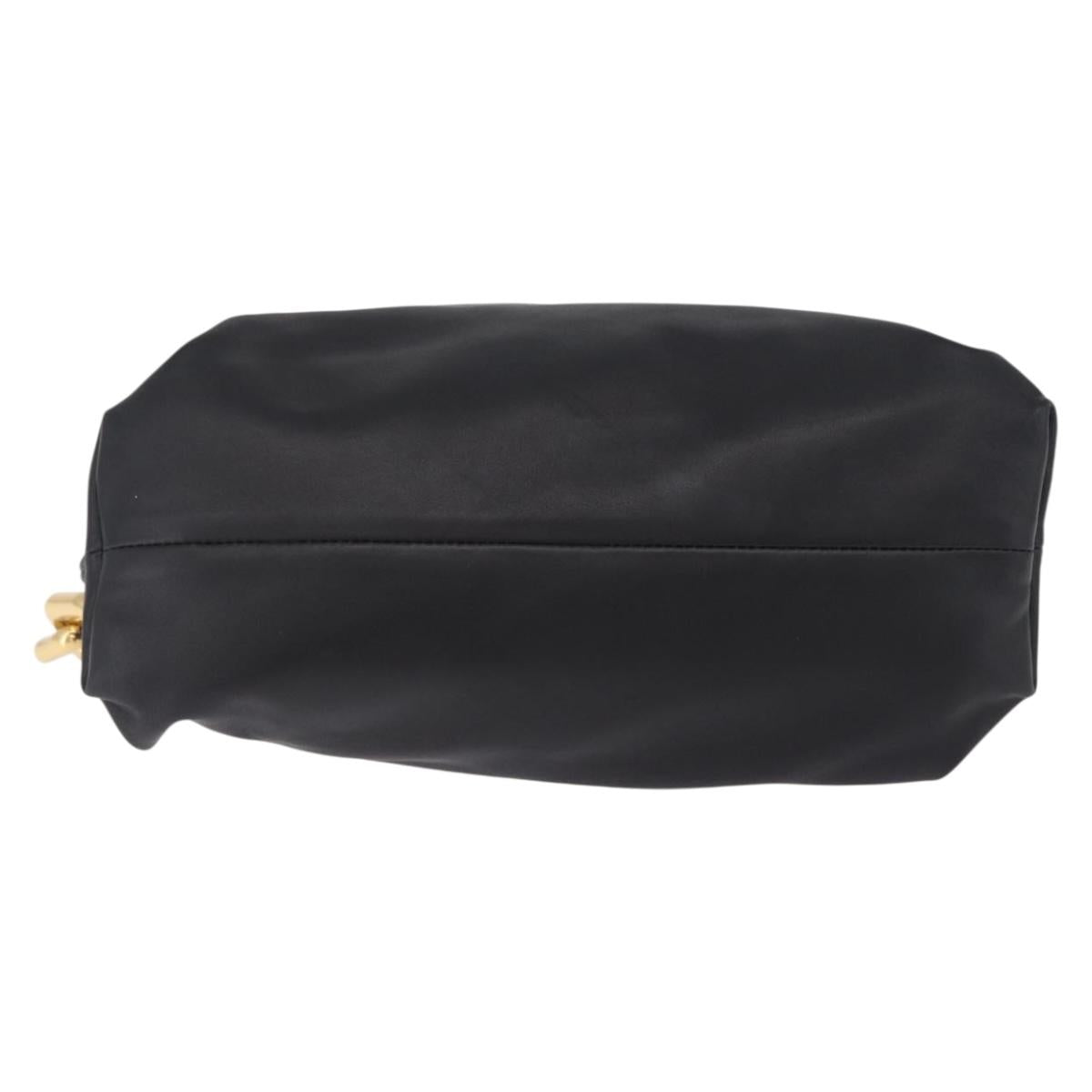 Bottega Veneta Chain Shoulder Bag Leather Black Gold Tone Auth ep16639M