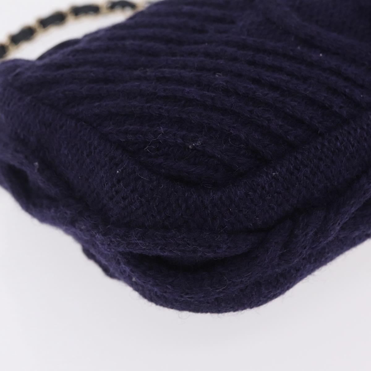 CHANEL Chain Shoulder Bag Knit Purple Gold Tone Paris-Hamburg Auth ep16644SAM