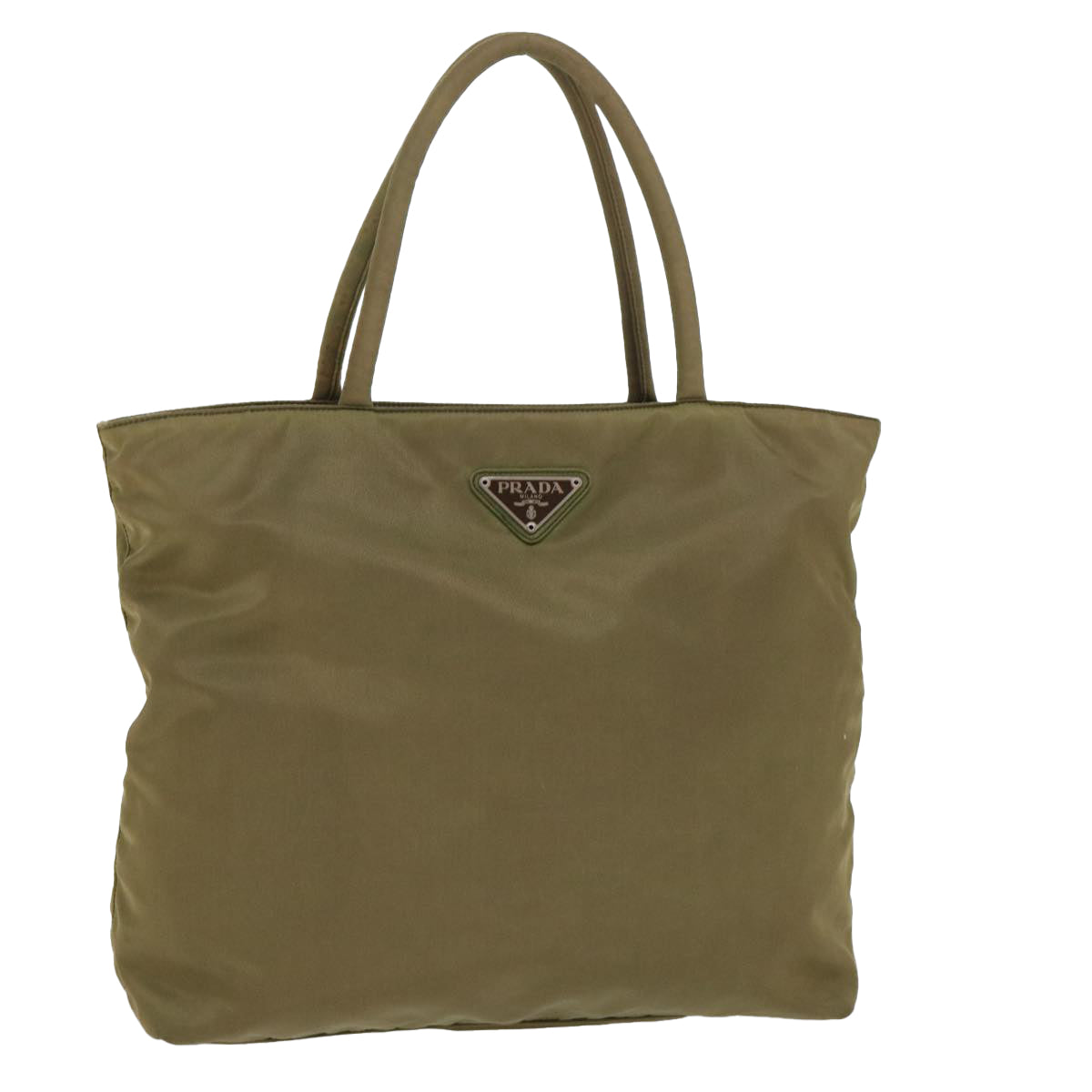 PRADA Hand Bag Nylon Khaki Auth ep1665