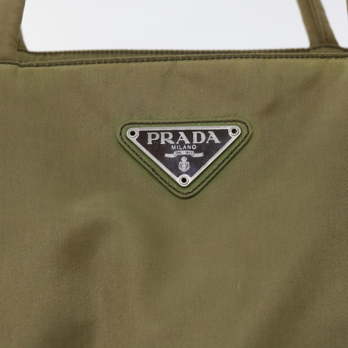 PRADA Hand Bag Nylon Khaki Auth ep1665