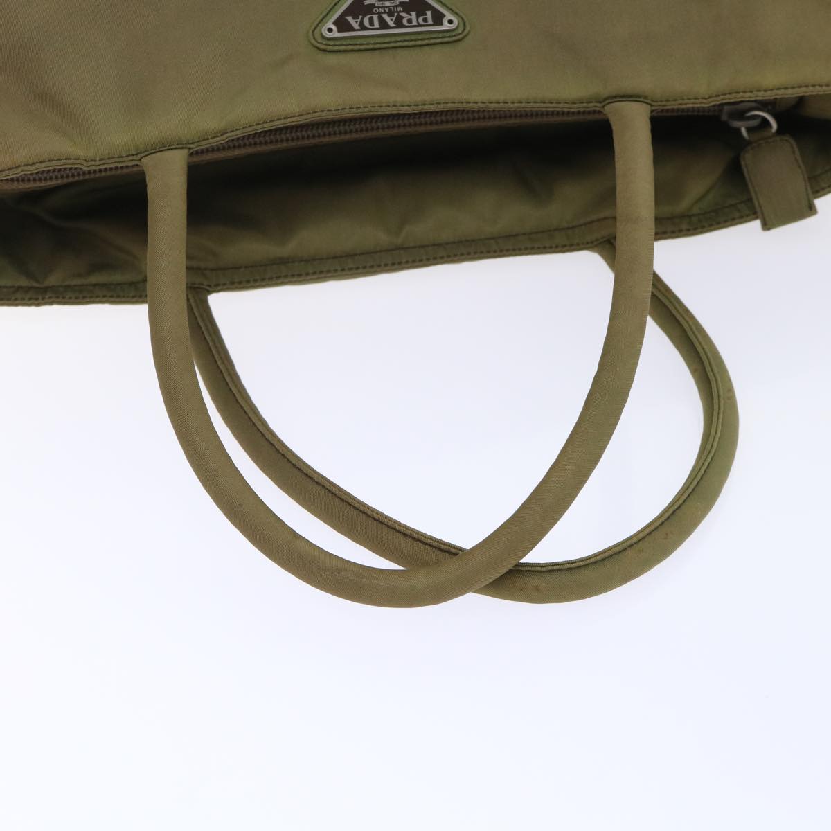 PRADA Hand Bag Nylon Khaki Auth ep1665