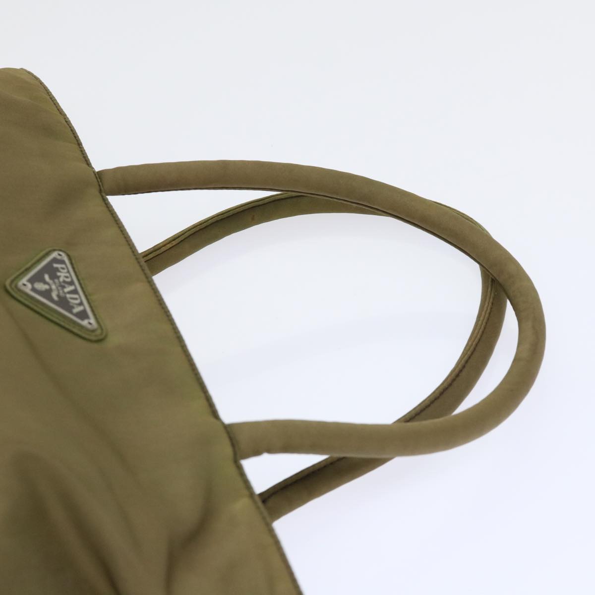 PRADA Hand Bag Nylon Khaki Auth ep1665