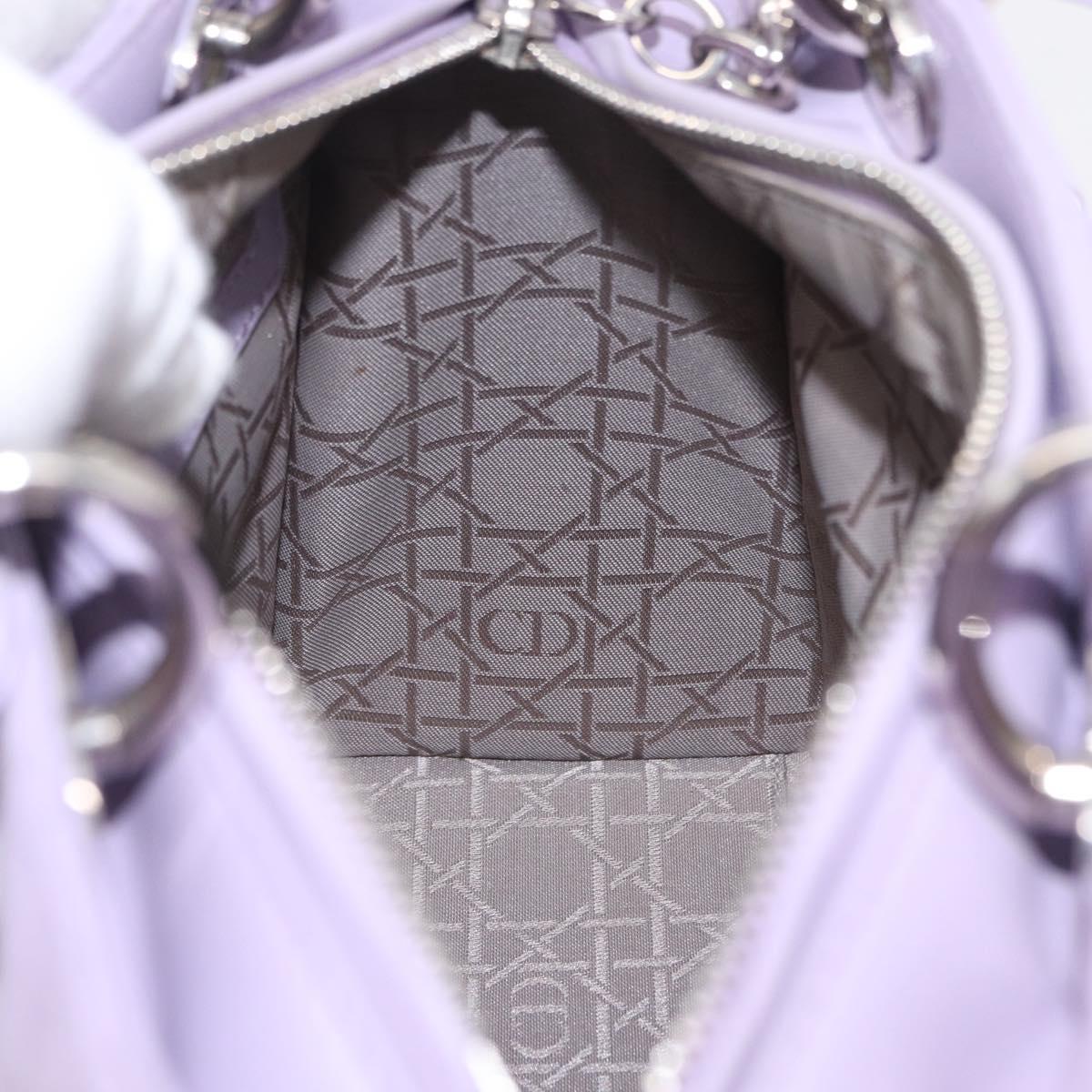 Christian Dior Lady Dior Canage Hand Bag Lamb Skin 2way Purple Auth ep16659SAM