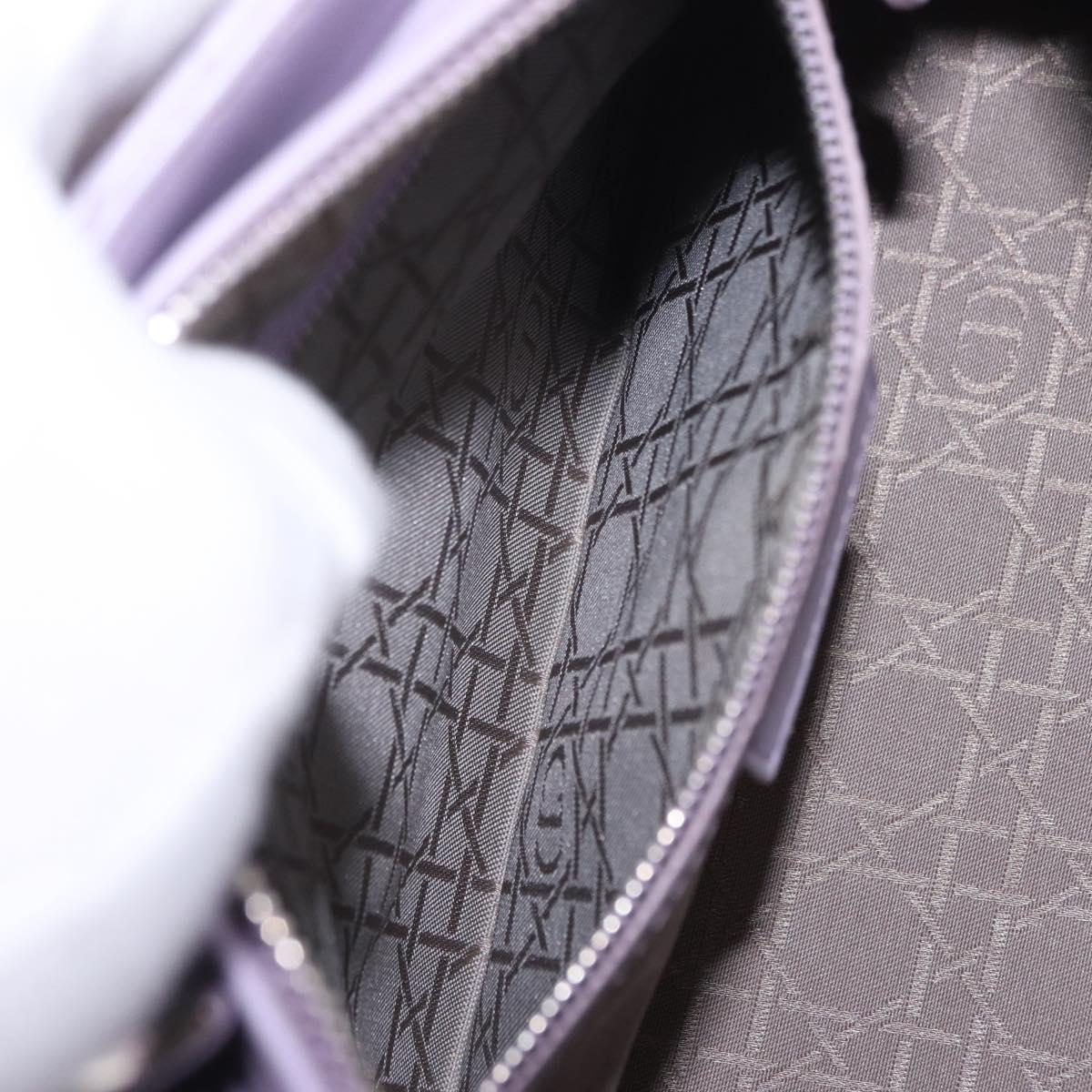 Christian Dior Lady Dior Canage Hand Bag Lamb Skin 2way Purple Auth ep16659SAM