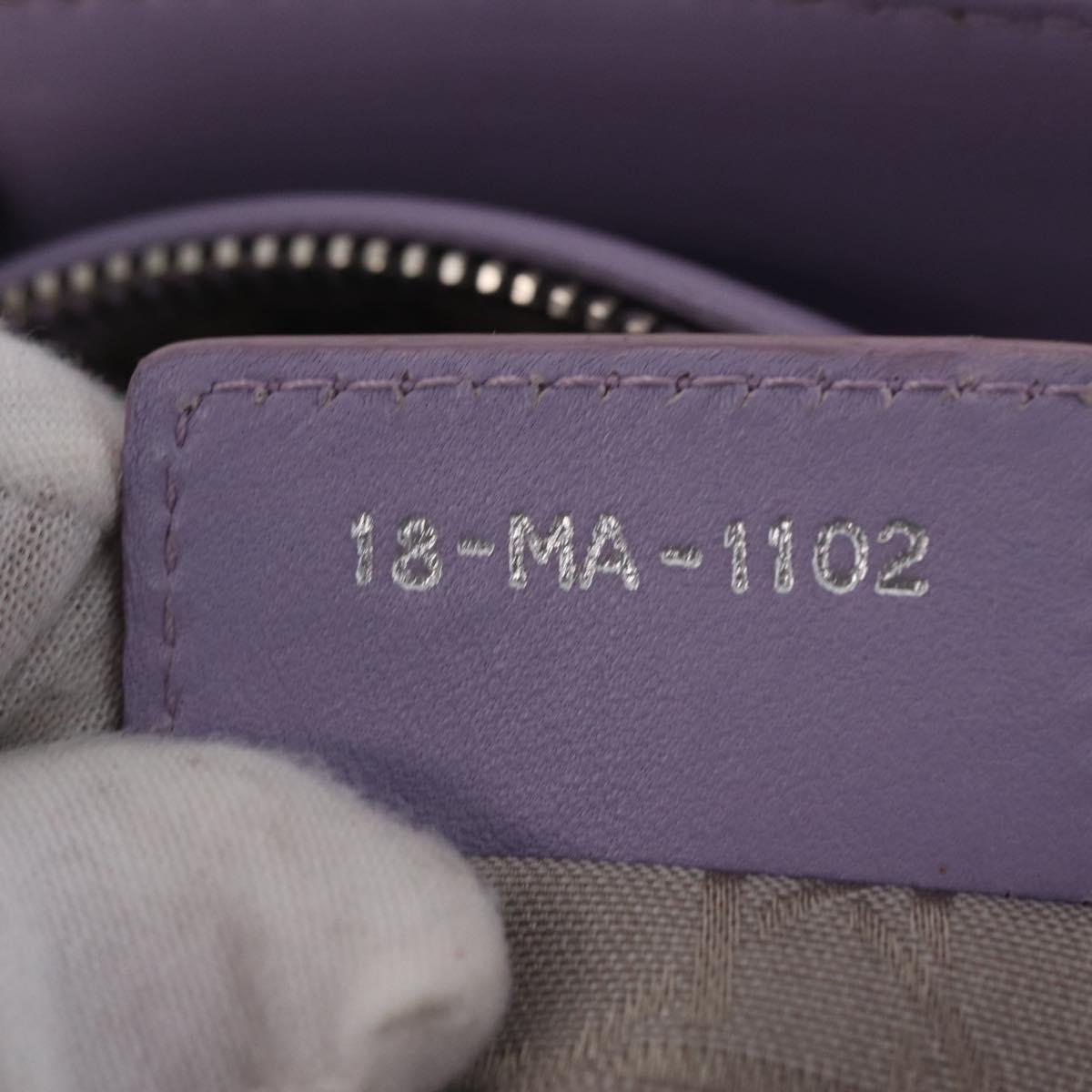 Christian Dior Lady Dior Canage Hand Bag Lamb Skin 2way Purple Auth ep16659SAM