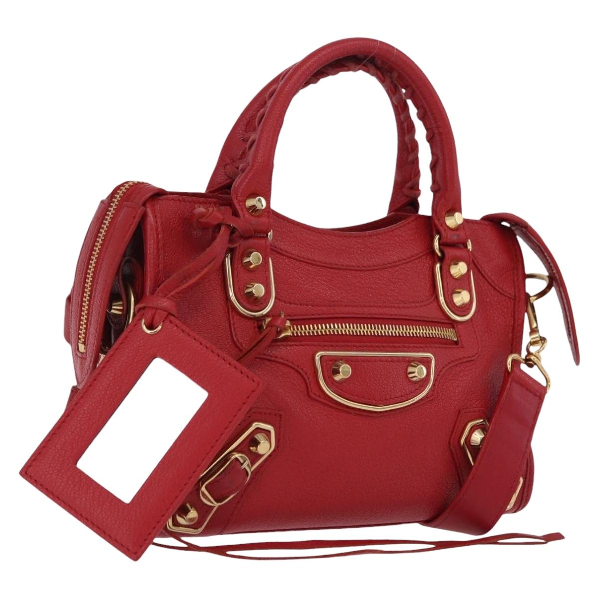 Balenciaga Classic Metal Edge Mini City Hand Bag Leather 390160 Auth ep16663M