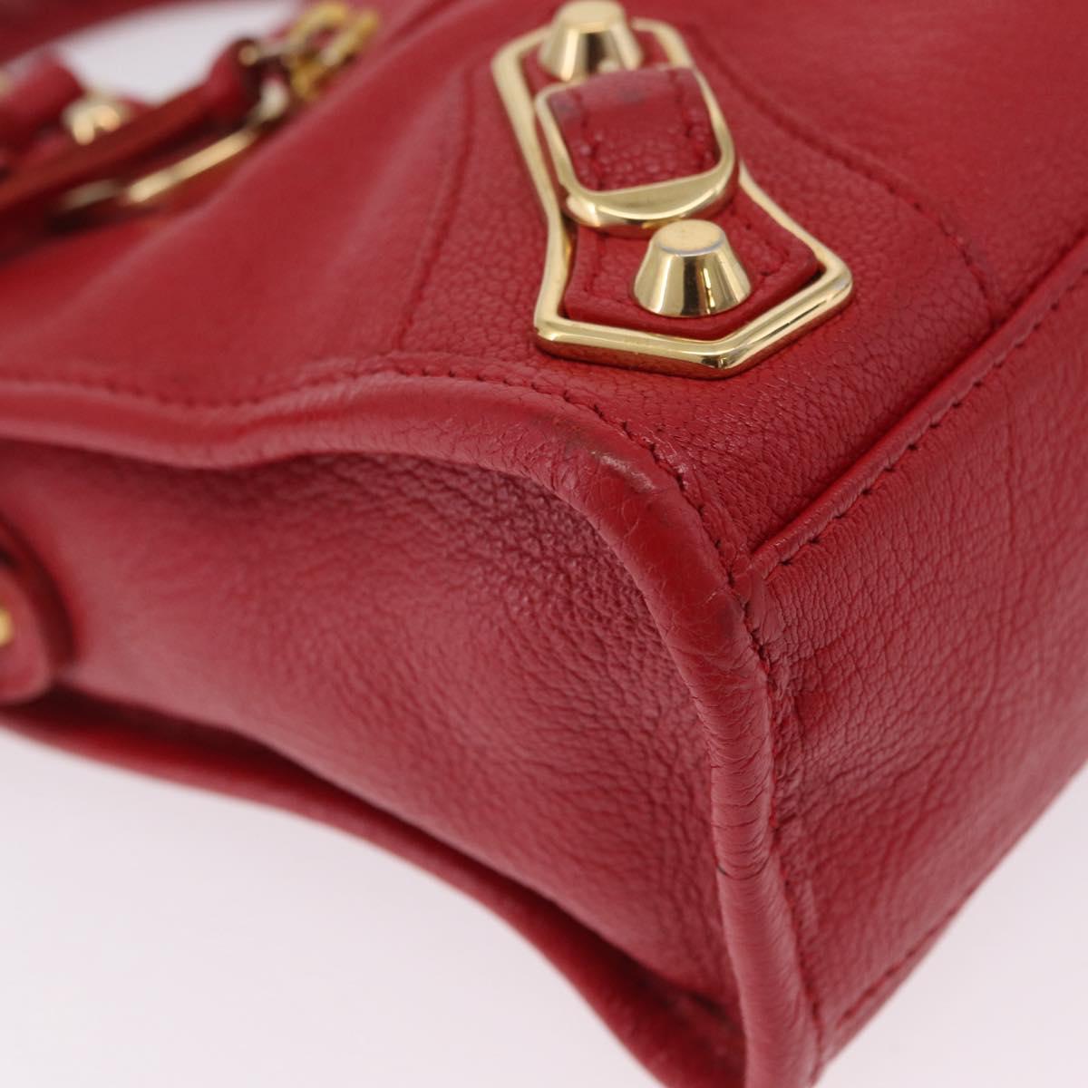Balenciaga Classic Metal Edge Mini City Hand Bag Leather 390160 Auth ep16663M