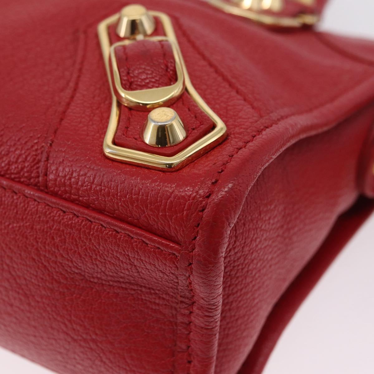 Balenciaga Classic Metal Edge Mini City Hand Bag Leather 390160 Auth ep16663M