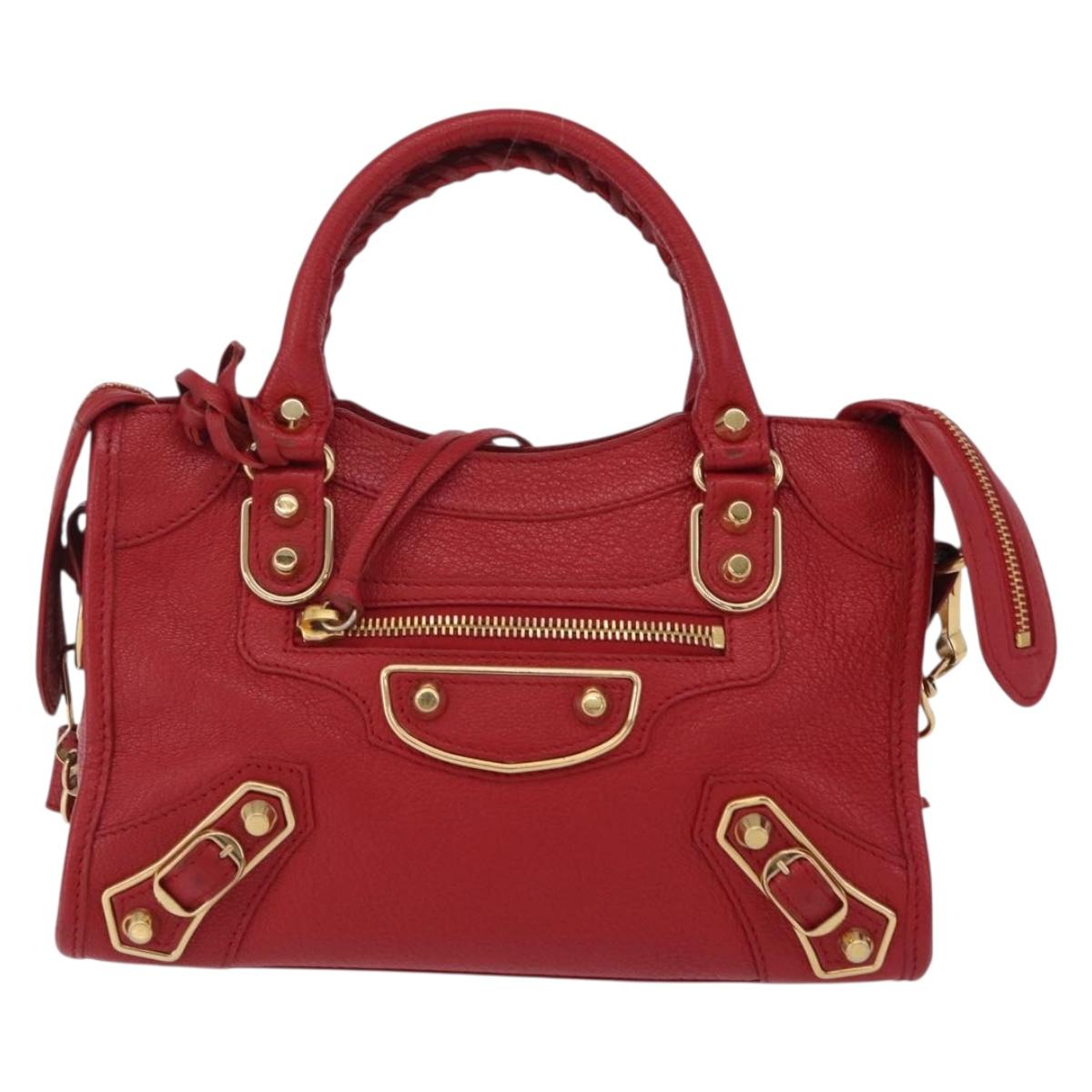 Balenciaga Classic Metal Edge Mini City Hand Bag Leather 390160 Auth ep16663M
