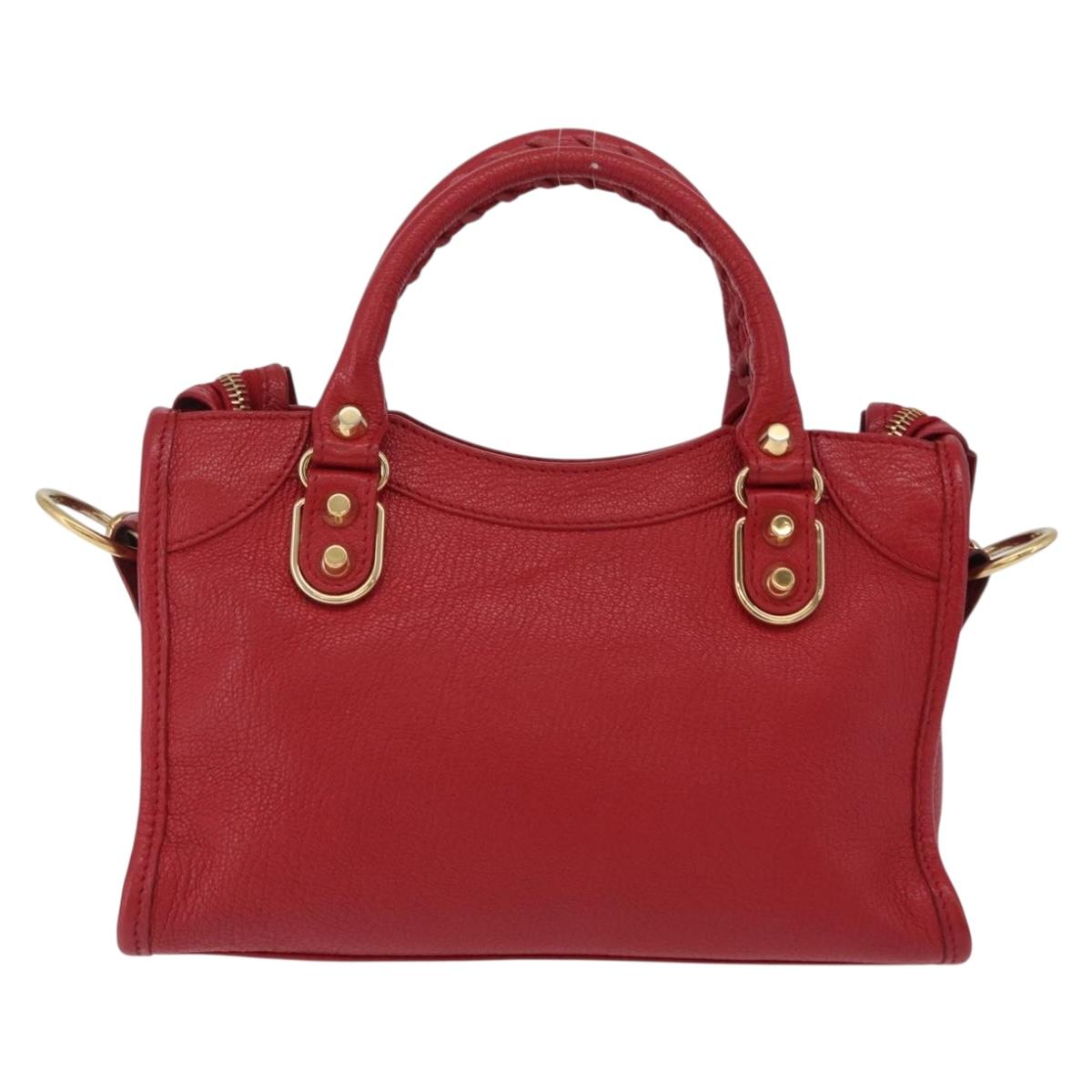 Balenciaga Classic Metal Edge Mini City Hand Bag Leather 390160 Auth ep16663M