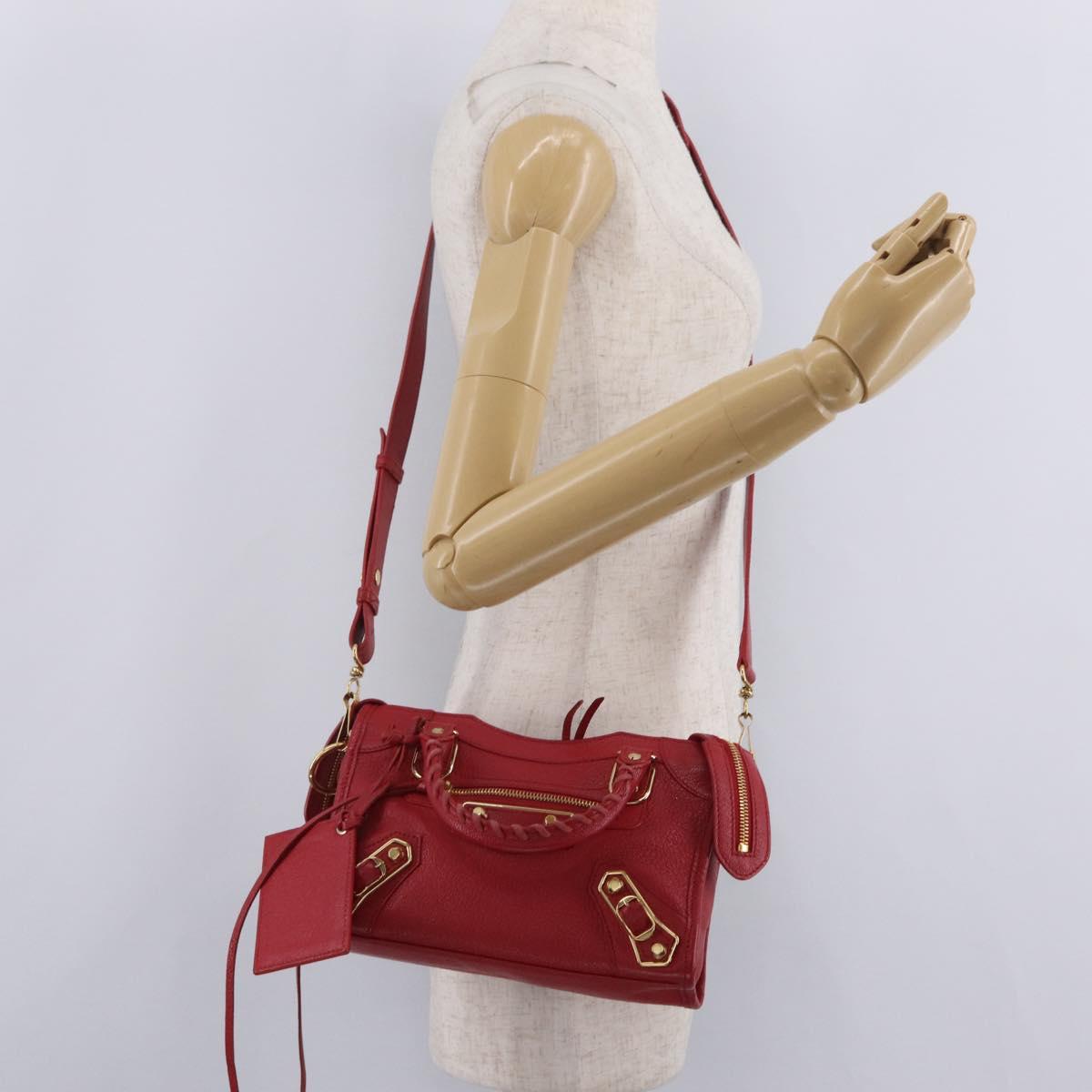 Balenciaga Classic Metal Edge Mini City Hand Bag Leather 390160 Auth ep16663M