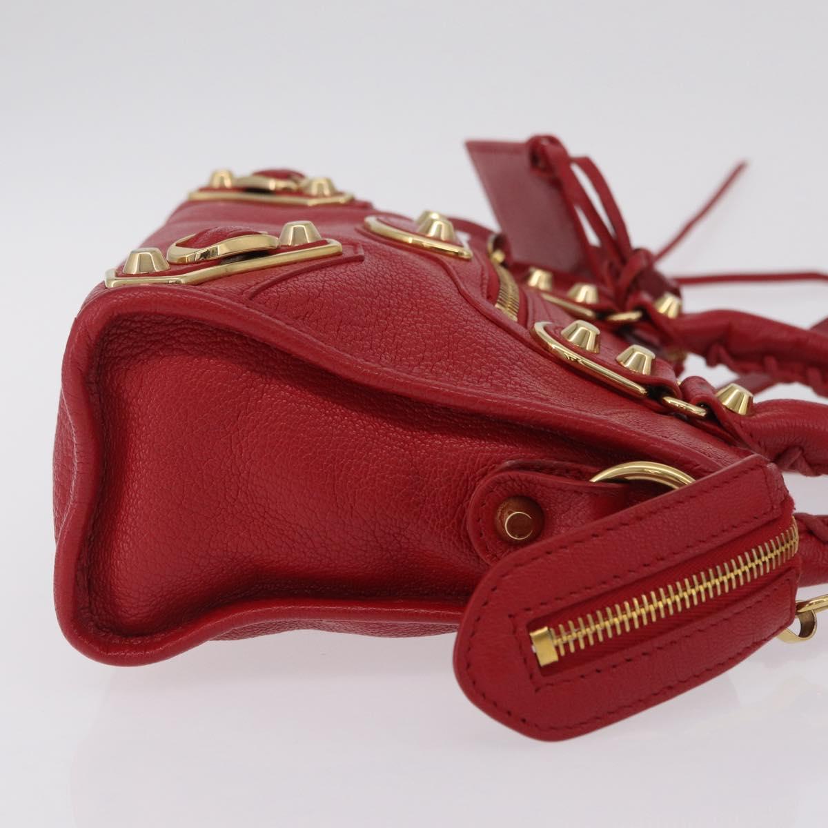 Balenciaga Classic Metal Edge Mini City Hand Bag Leather 390160 Auth ep16663M