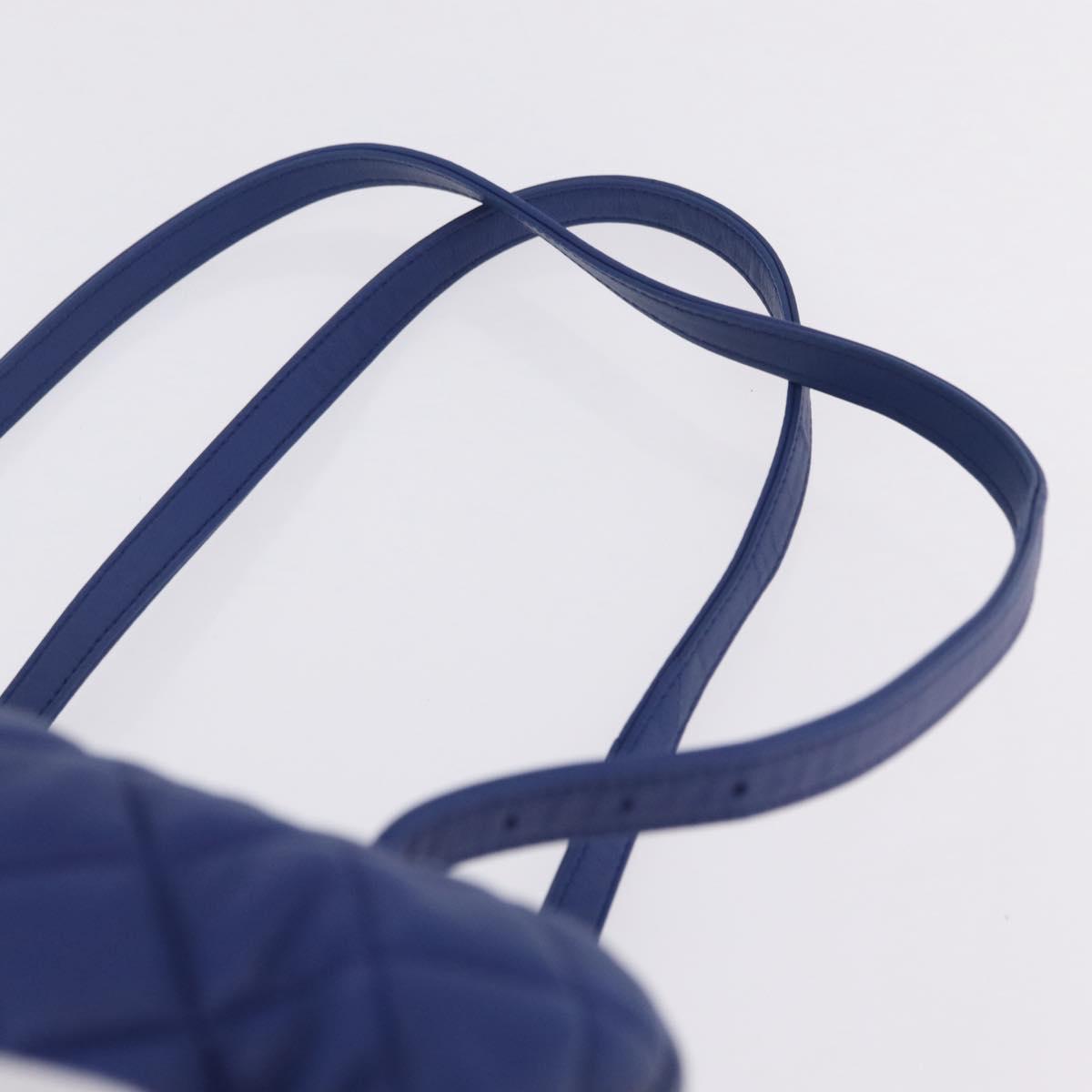 CHANEL Matelasse Chain Backpack Lamb Skin Blue Silver CC Auth ep16668SAM