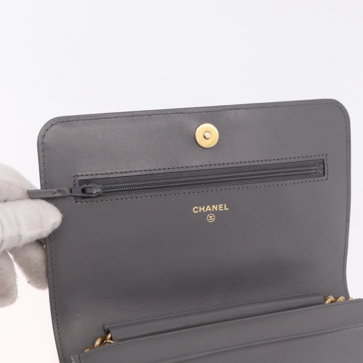 CHANEL Boy Chanel Matelasse Chain Shoulder Wallet Caviar Skin CC Auth ep16675SAM