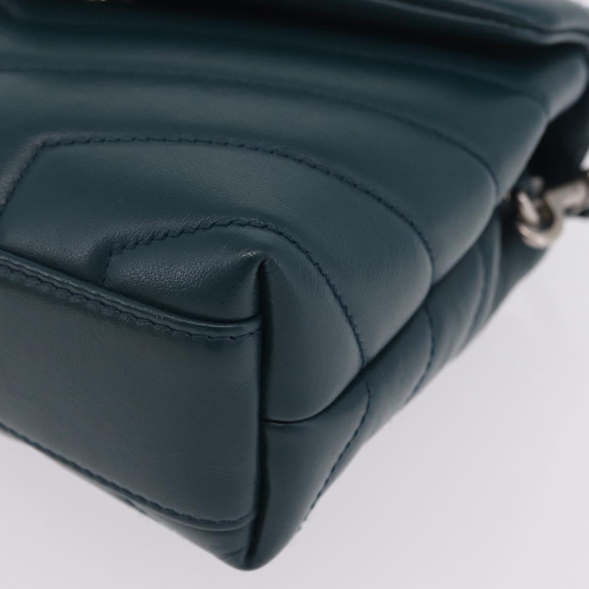 Saint Laurent Lulu Shoulder Bag Leather Green Silver 467072 Auth ep16676M