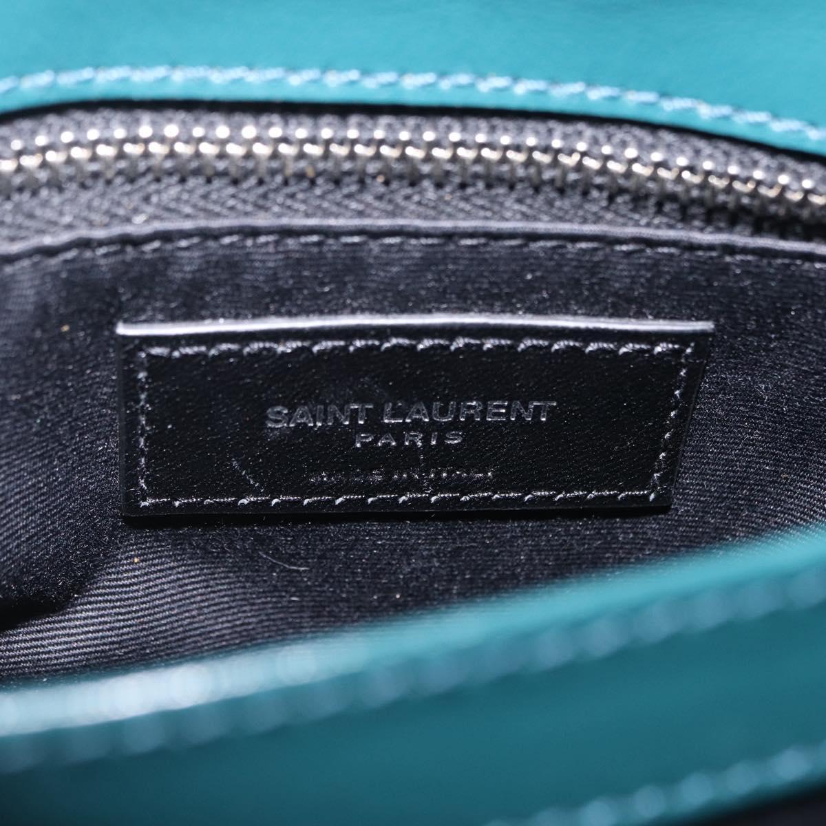 Saint Laurent Lulu Shoulder Bag Leather Green Silver 467072 Auth ep16676M