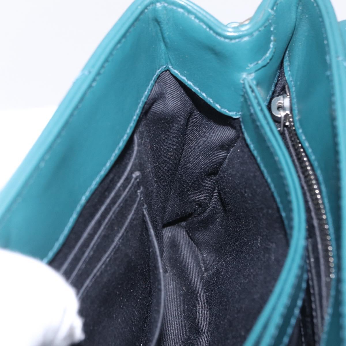 Saint Laurent Lulu Shoulder Bag Leather Green Silver 467072 Auth ep16676M