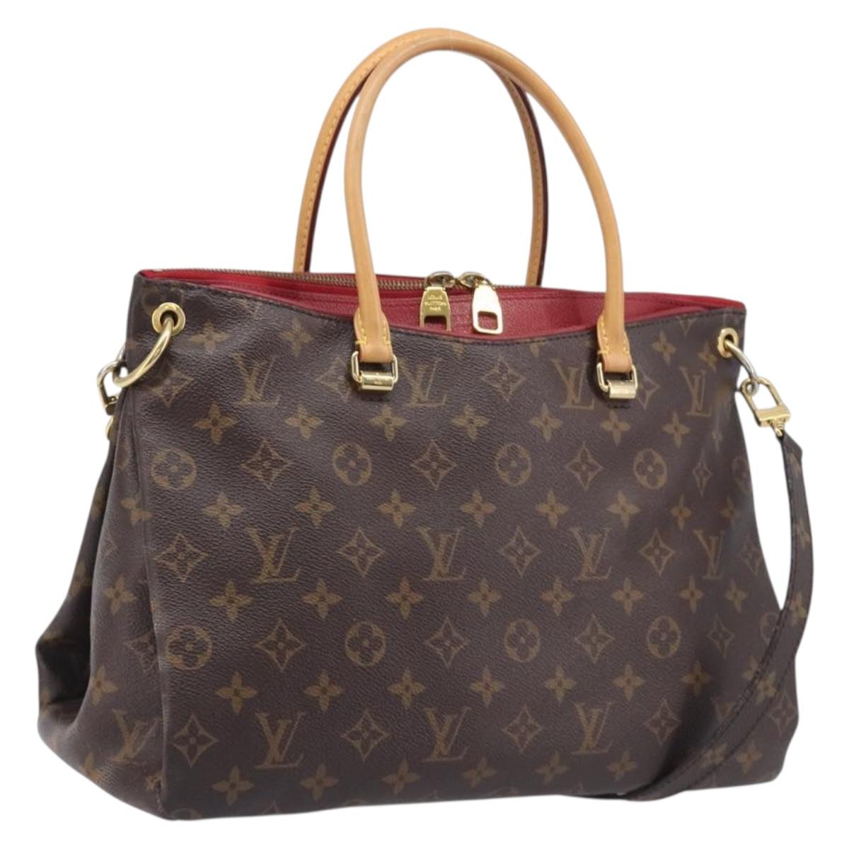 LOUIS VUITTON Monogram Pallas MM Hand Bag 2way Red M41175 LV Auth ep16689A