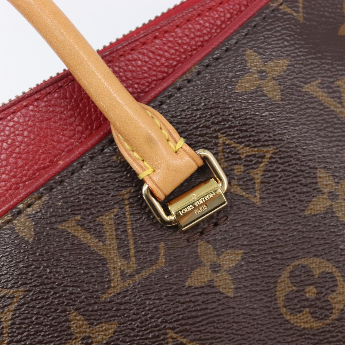 LOUIS VUITTON Monogram Pallas MM Hand Bag 2way Red M41175 LV Auth ep16689A