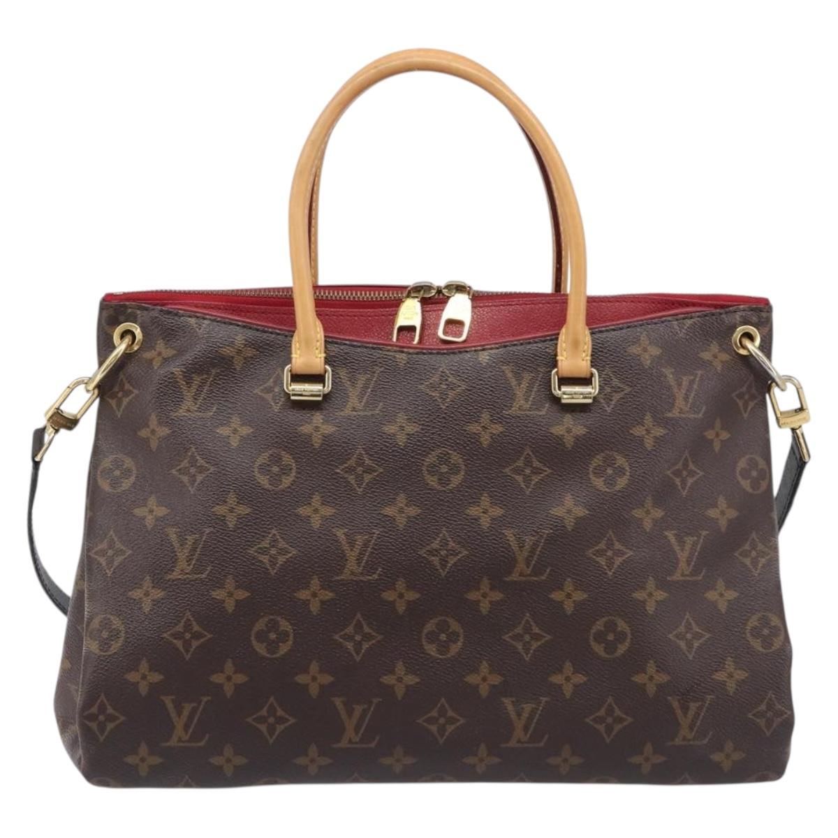 LOUIS VUITTON Monogram Pallas MM Hand Bag 2way Red M41175 LV Auth ep16689A